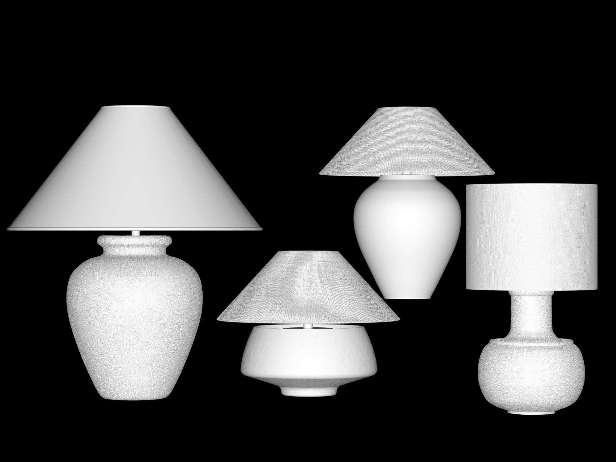 Wabi-sabi style table lamp 3D model_3