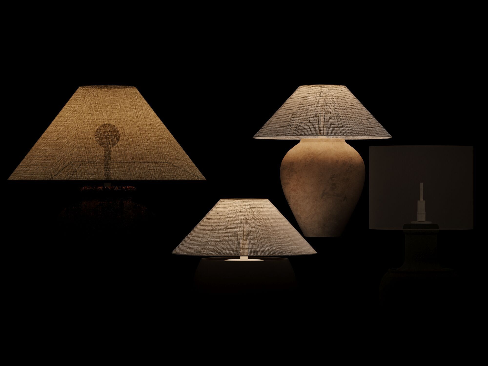 Wabi-sabi style table lamp 3D model_7