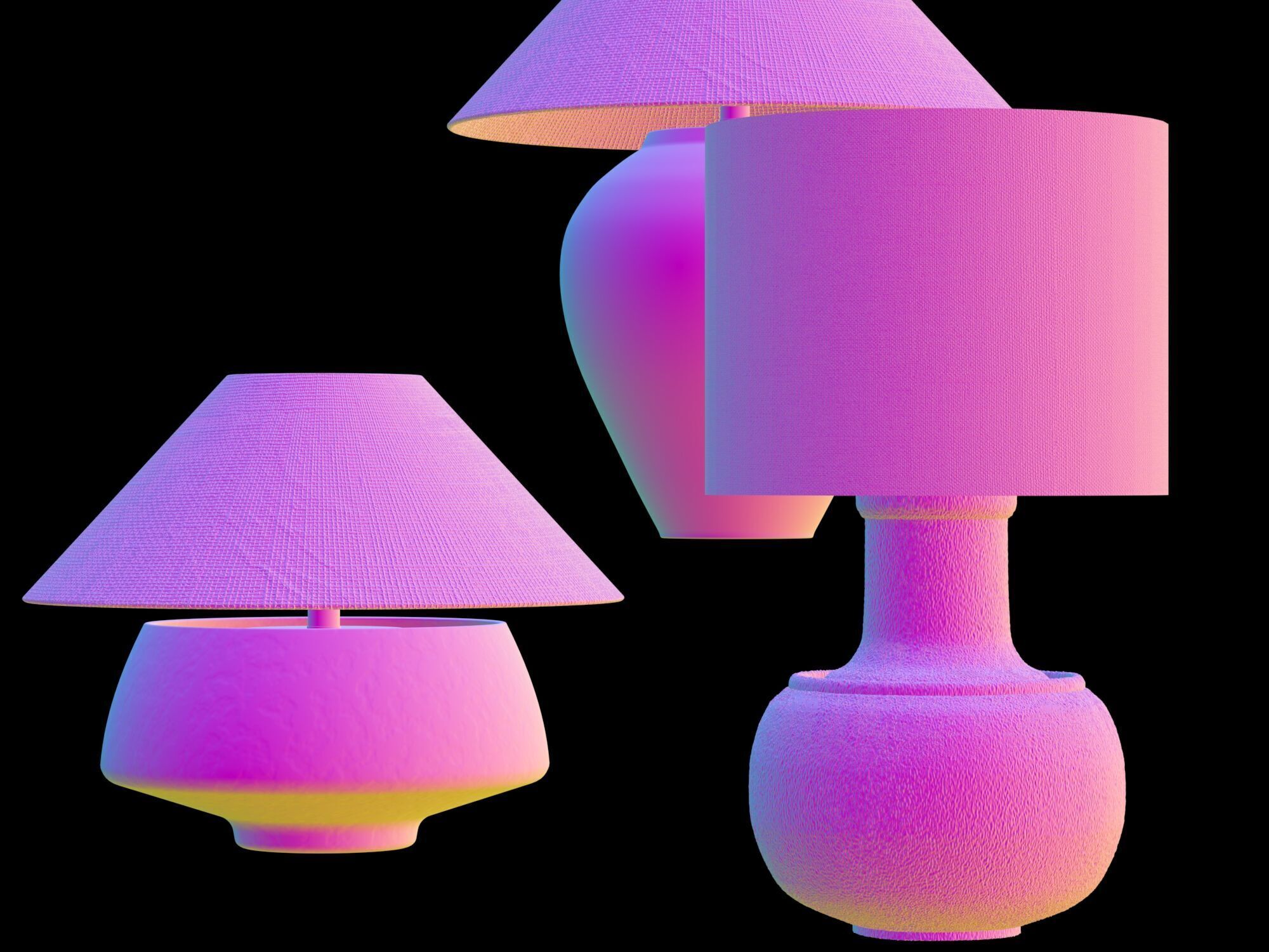 Wabi-sabi style table lamp 3D model_6