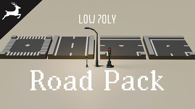 Road Pack Low-poly 3D model