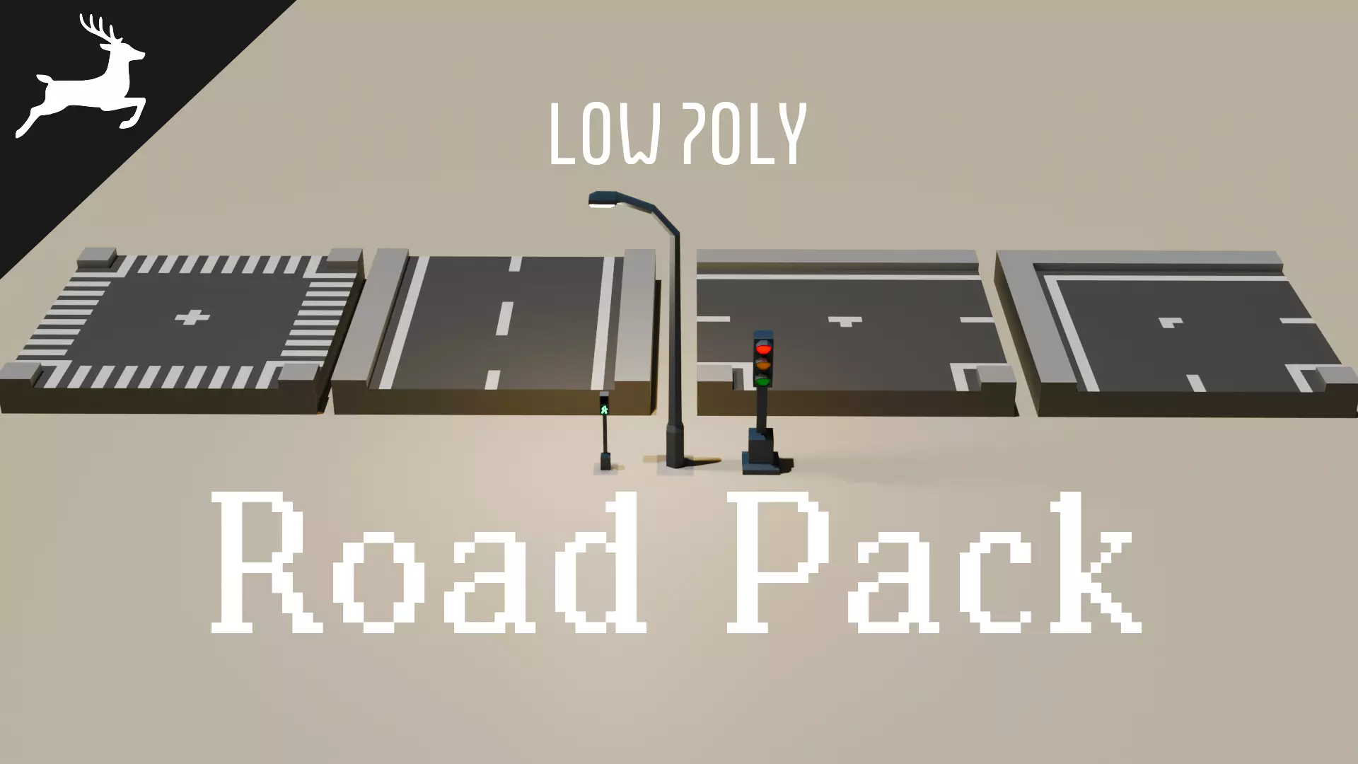 Road Pack Low-poly 3D model_0
