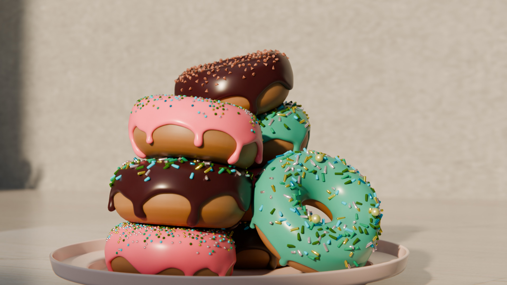 DONUTS Low-poly 3D model_1