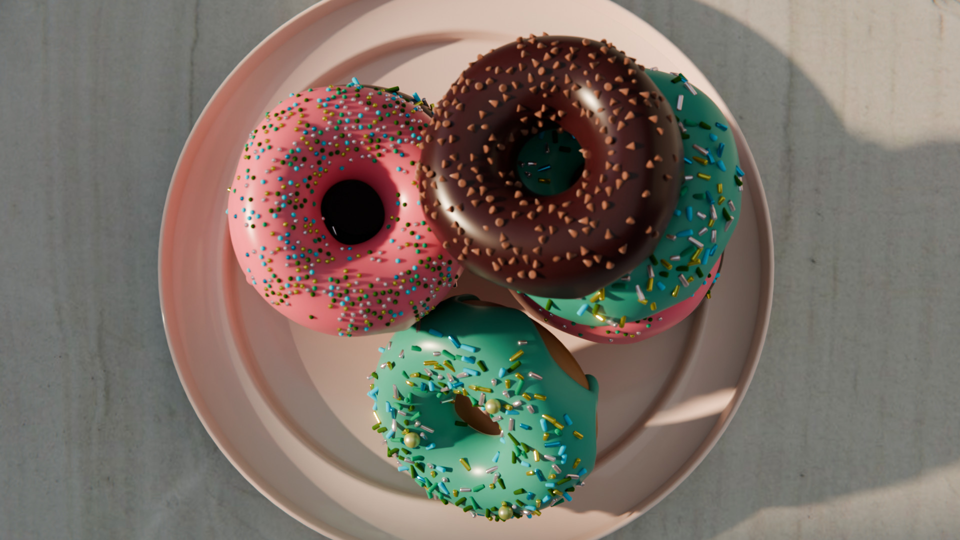DONUTS Low-poly 3D model_2