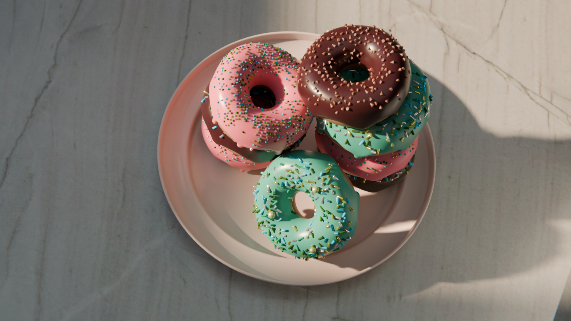 DONUTS Low-poly 3D model_4