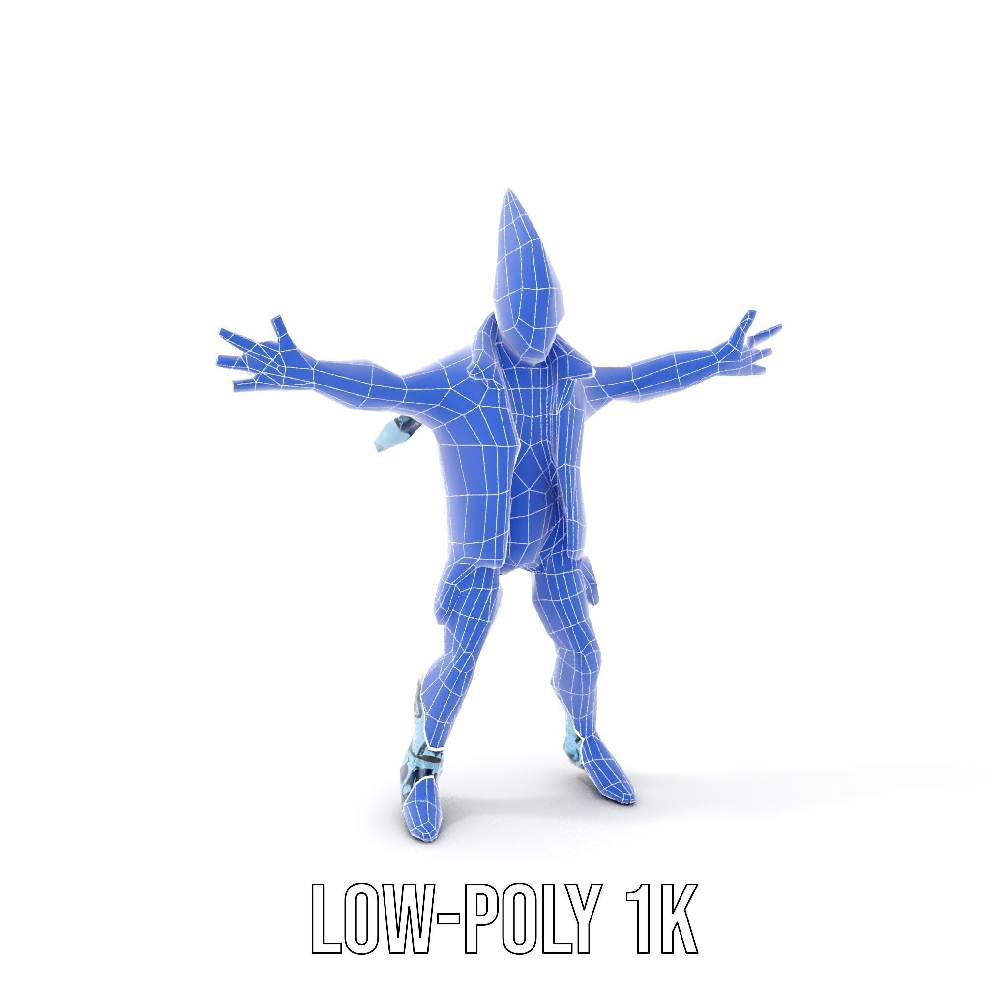 Cyberpunk Robot with Pink Mohawk Rigged and Animated Low-poly 3D model_26