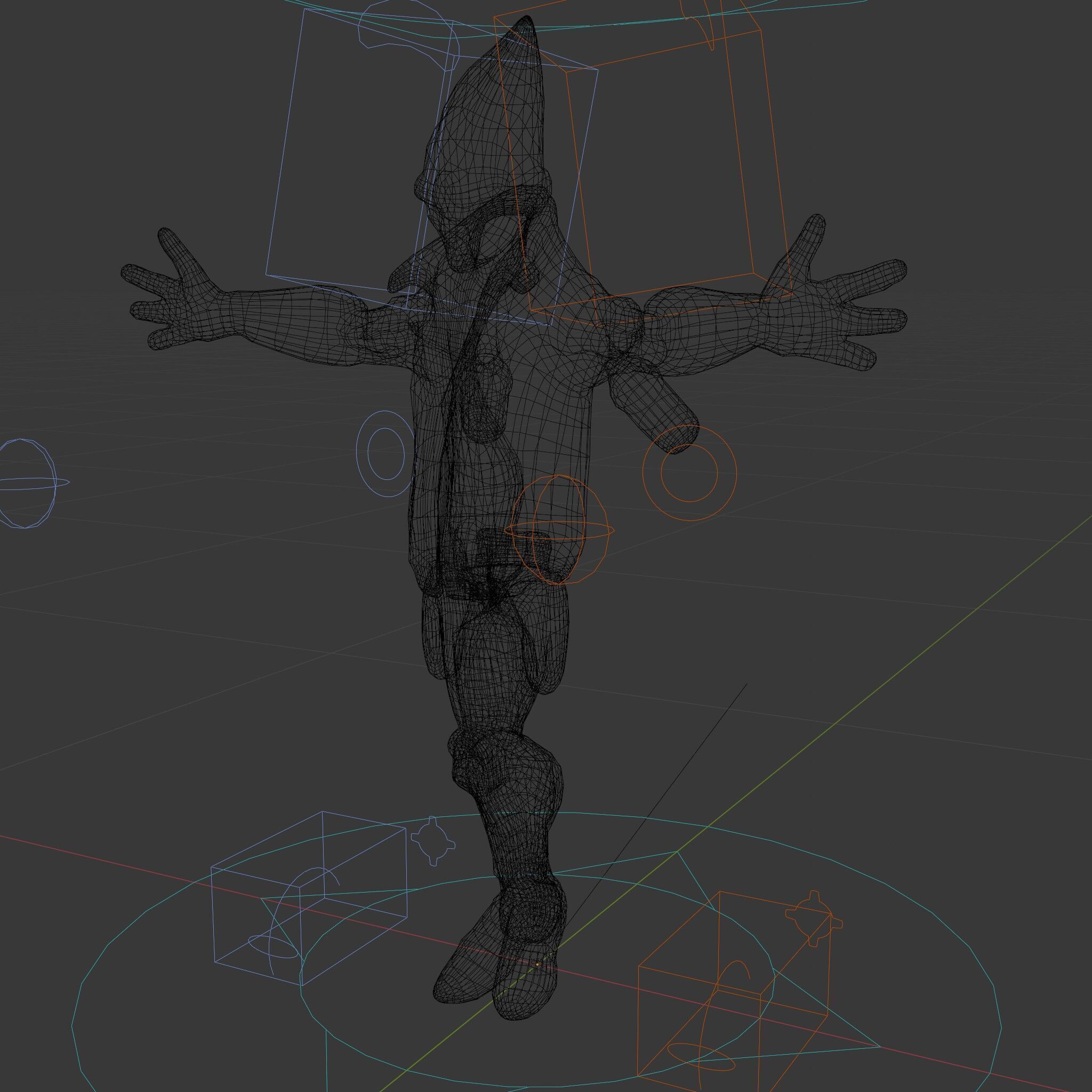 Cyberpunk Robot with Pink Mohawk Rigged and Animated Low-poly 3D model_6