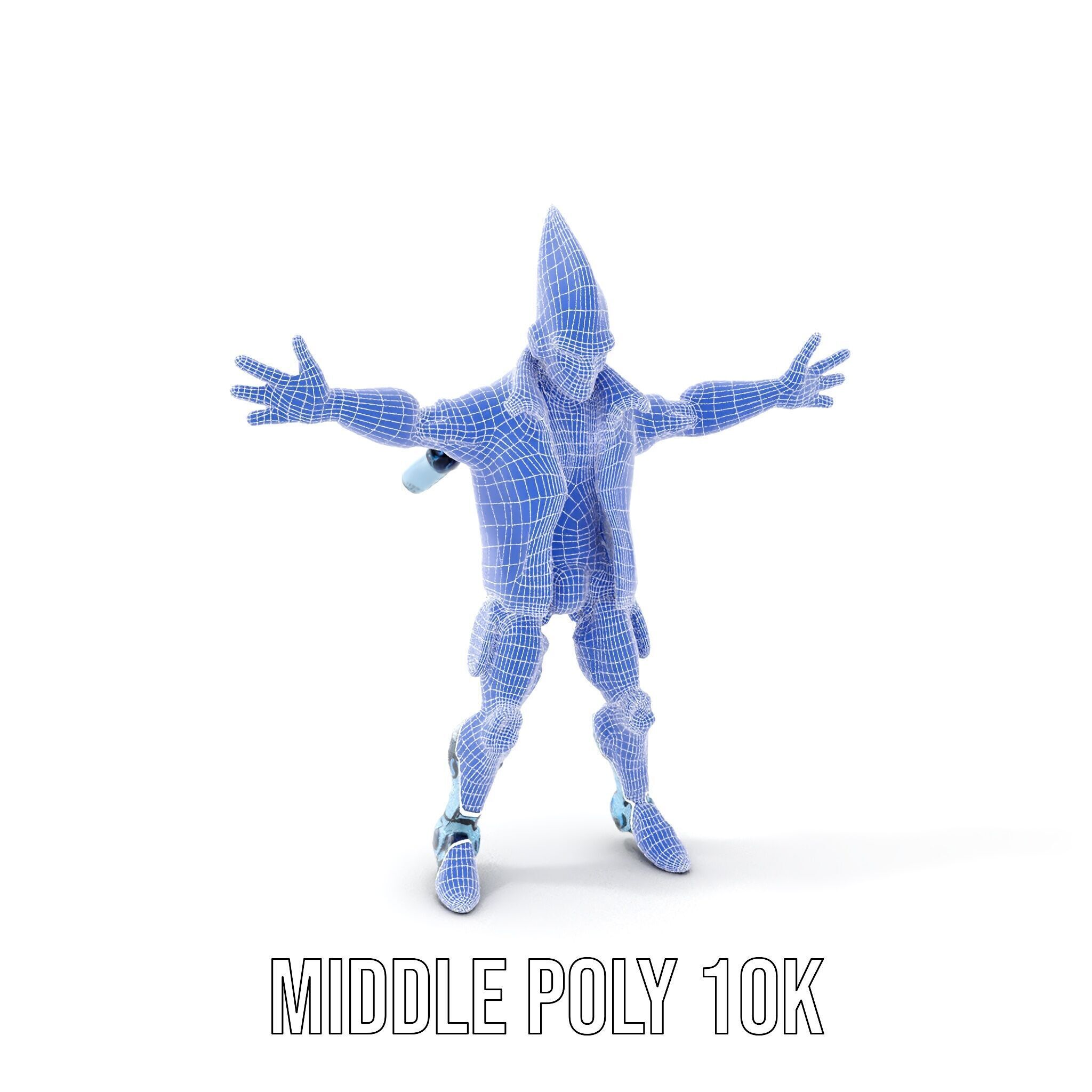 Cyberpunk Robot with Pink Mohawk Rigged and Animated Low-poly 3D model_28