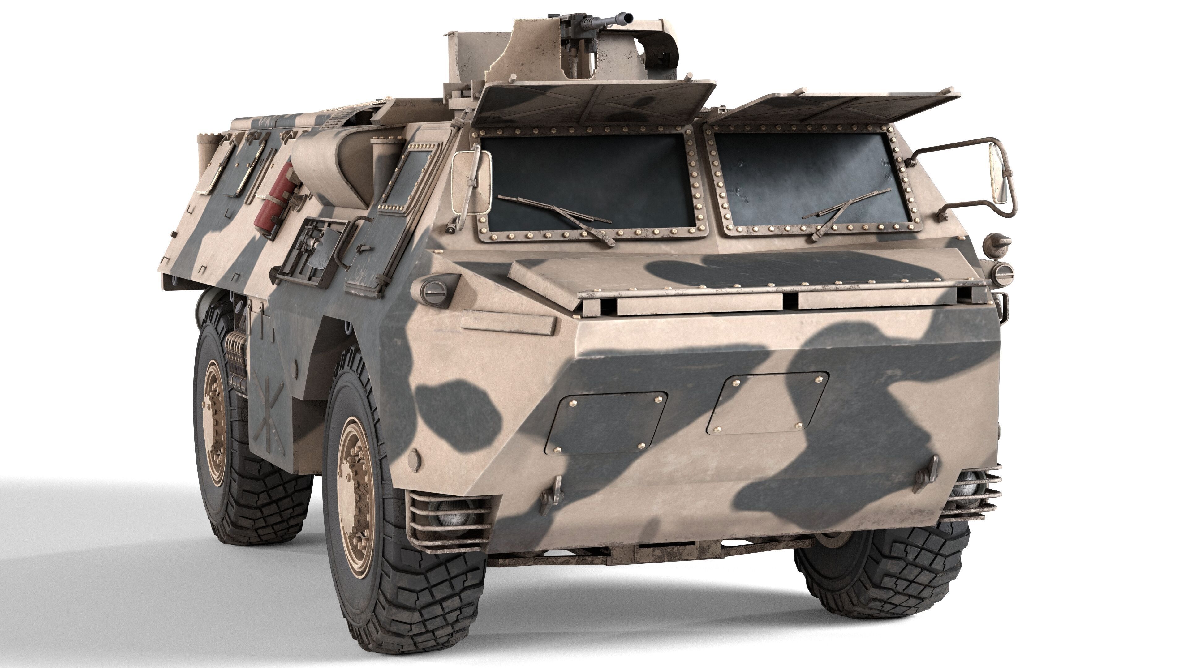 French VAB 4x4 APC Low-poly 3D model_3