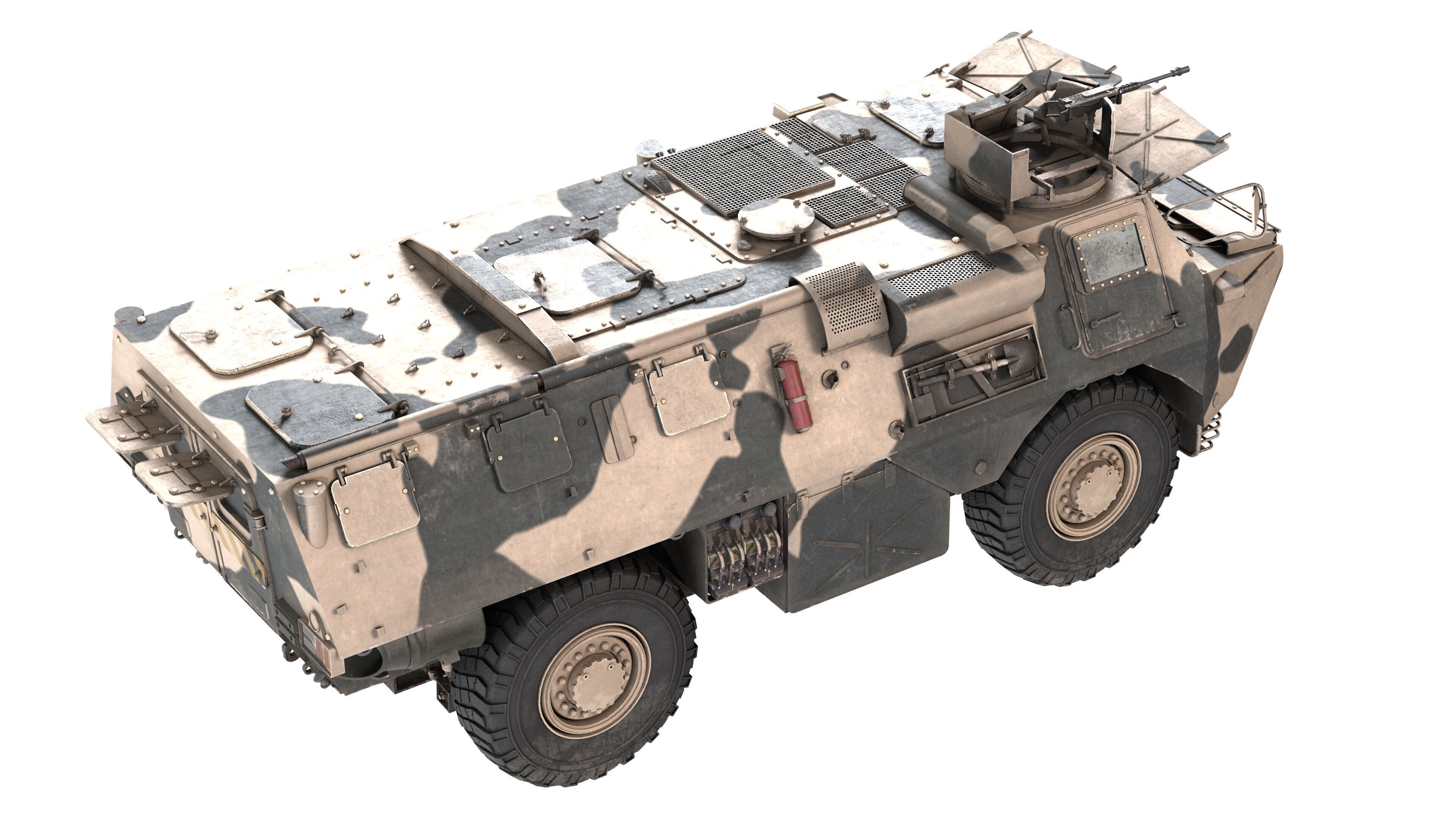 French VAB 4x4 APC Low-poly 3D model_6