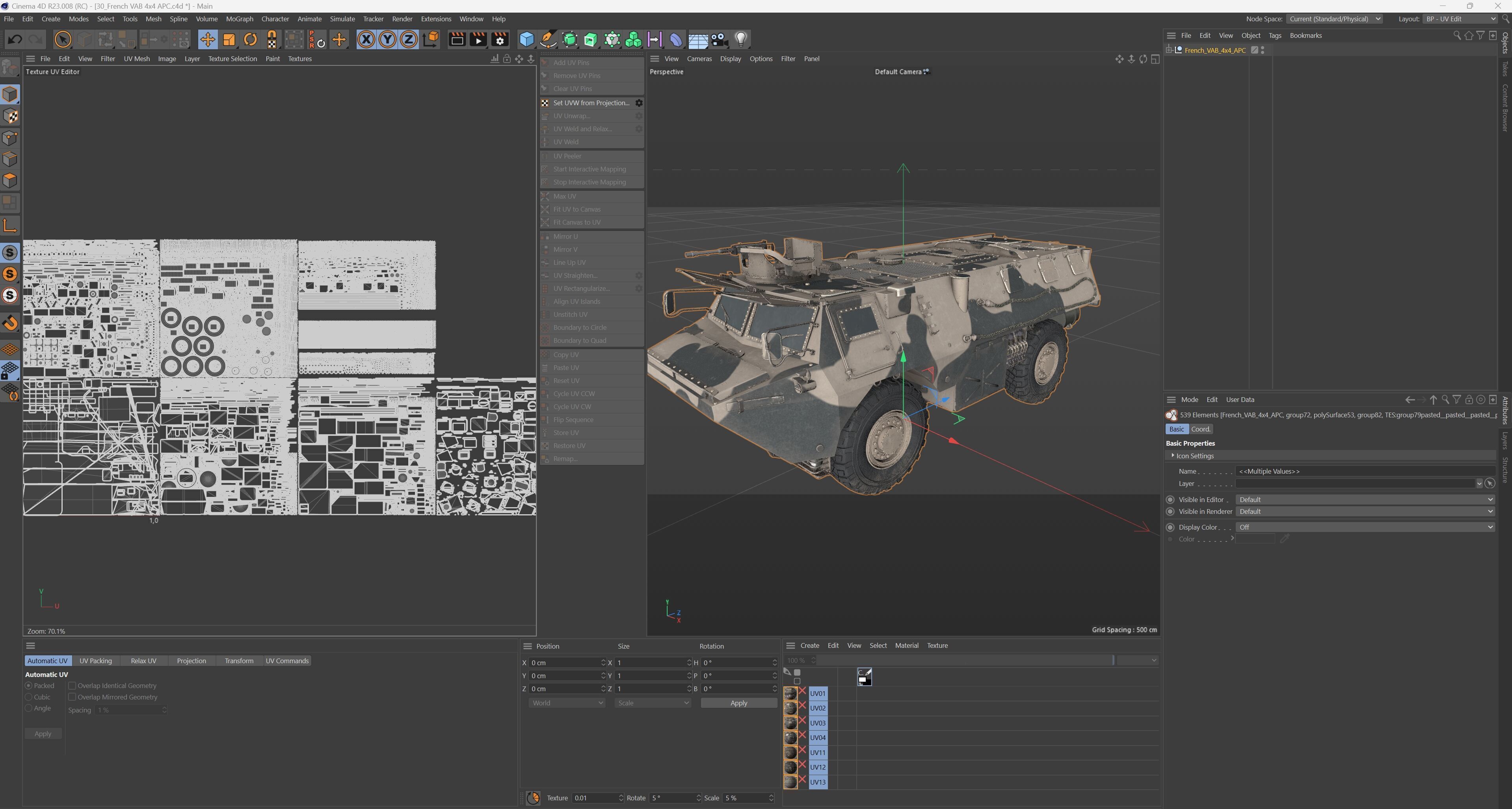 French VAB 4x4 APC Low-poly 3D model_10