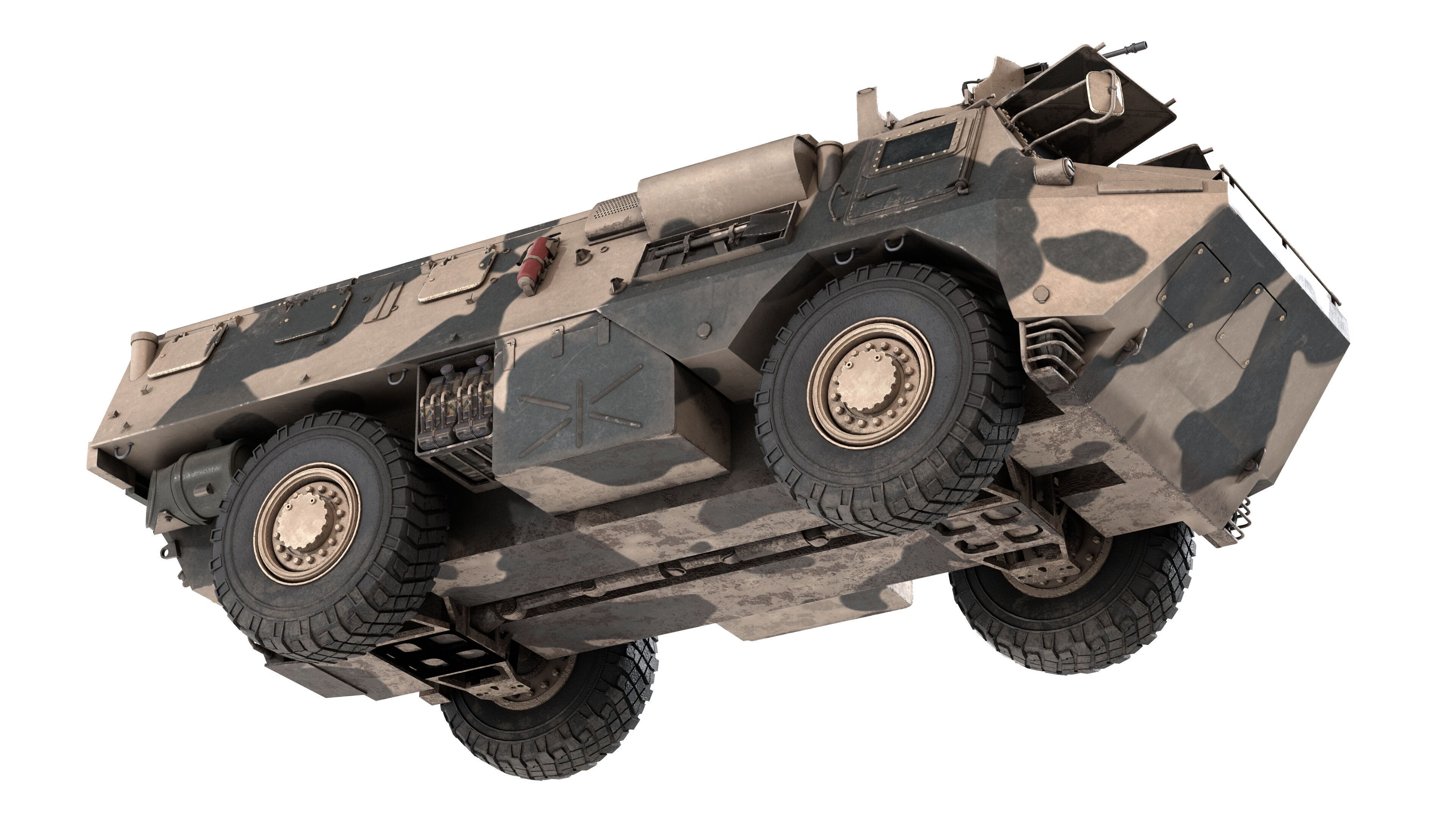 French VAB 4x4 APC Low-poly 3D model_1