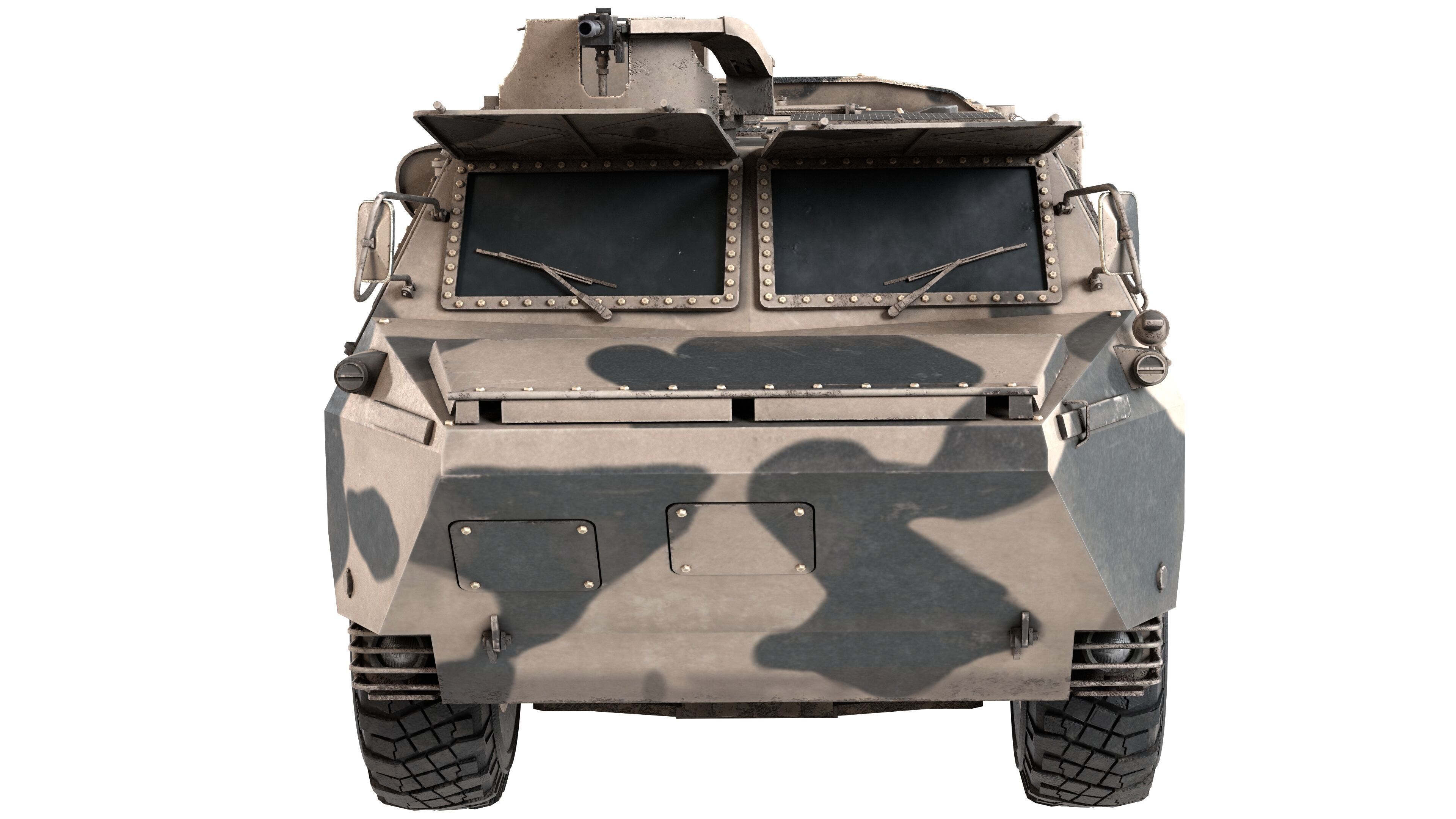 French VAB 4x4 APC Low-poly 3D model_9