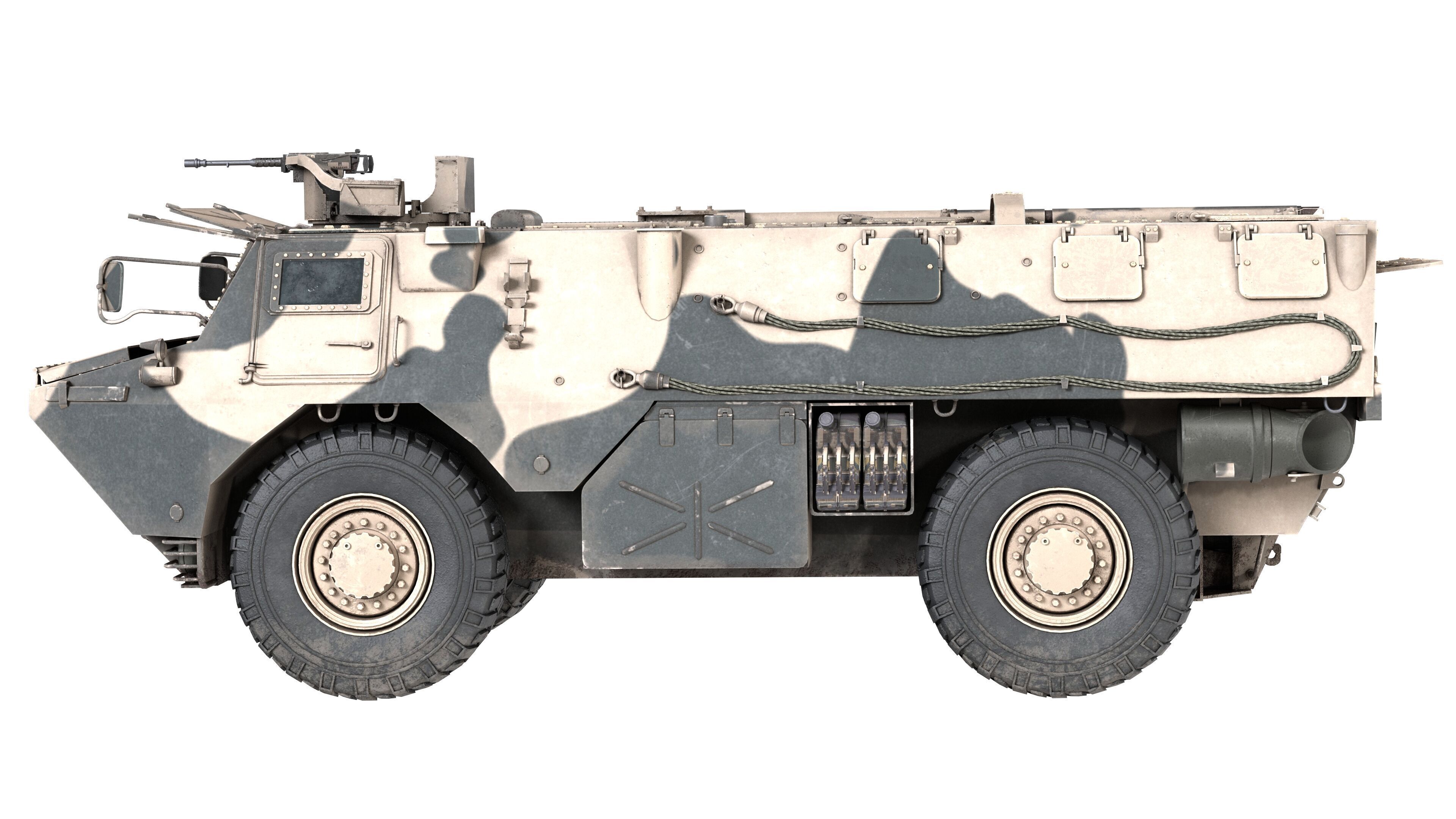 French VAB 4x4 APC Low-poly 3D model_5