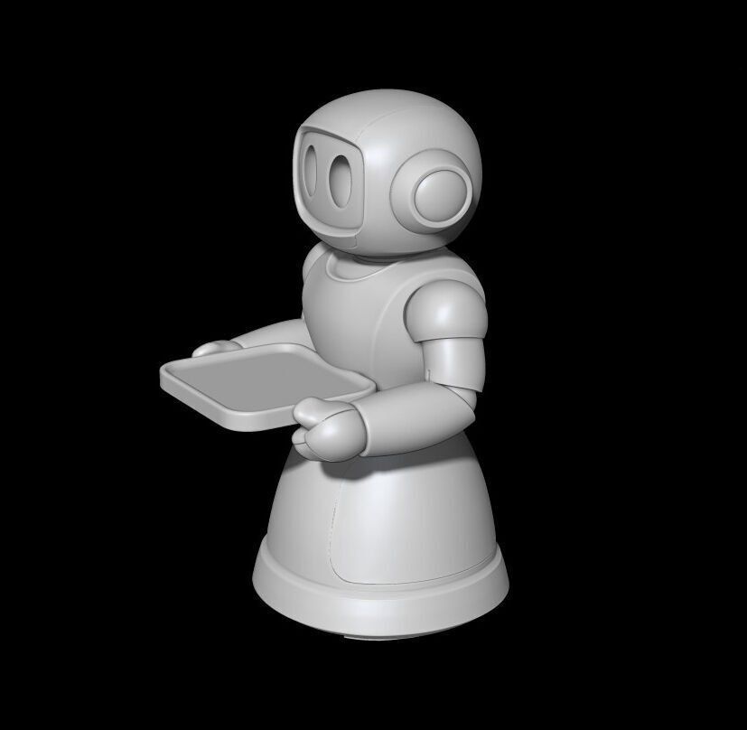 Robot Waiter 3D Model STL File 3D print model_2