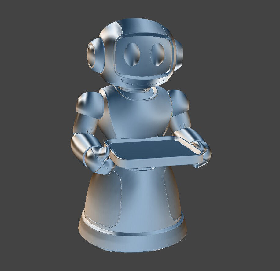 Robot Waiter 3D Model STL File 3D print model_1