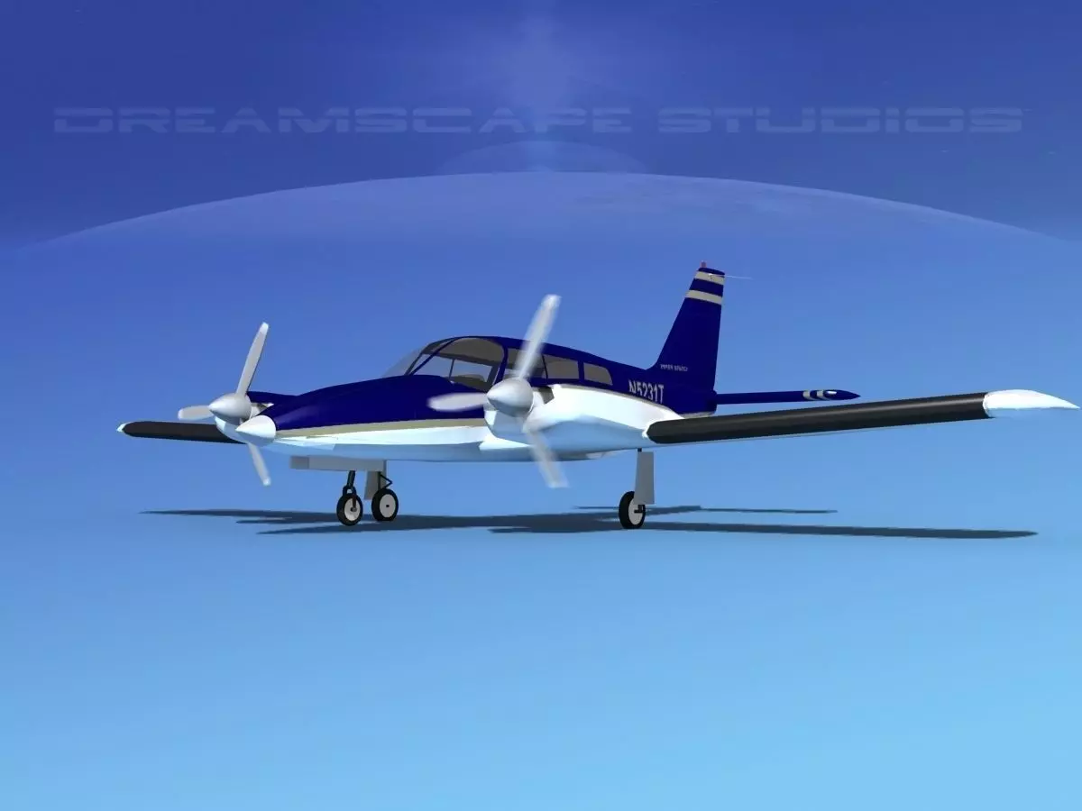 Piper PA-34 Seneca V06 3D model_0