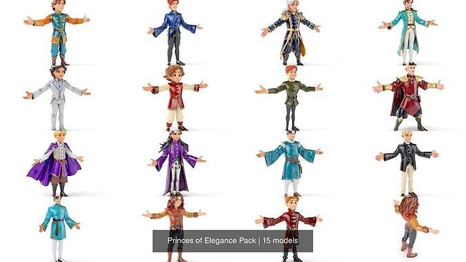 Princes of Elegance Pack 3D Model Collection