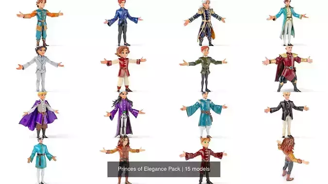 Princes of Elegance Pack 3D Model Collection