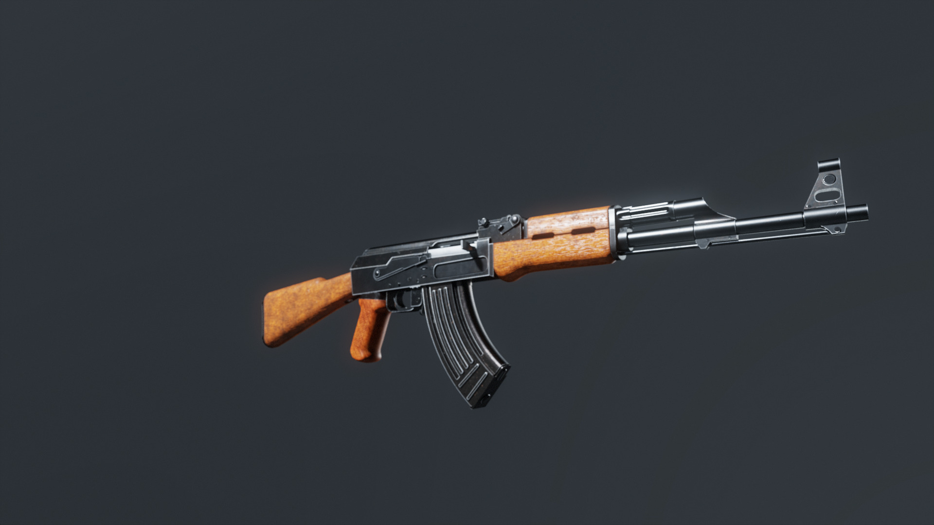 AK-47 Game Ready 3D Model Low-poly 3D model_5