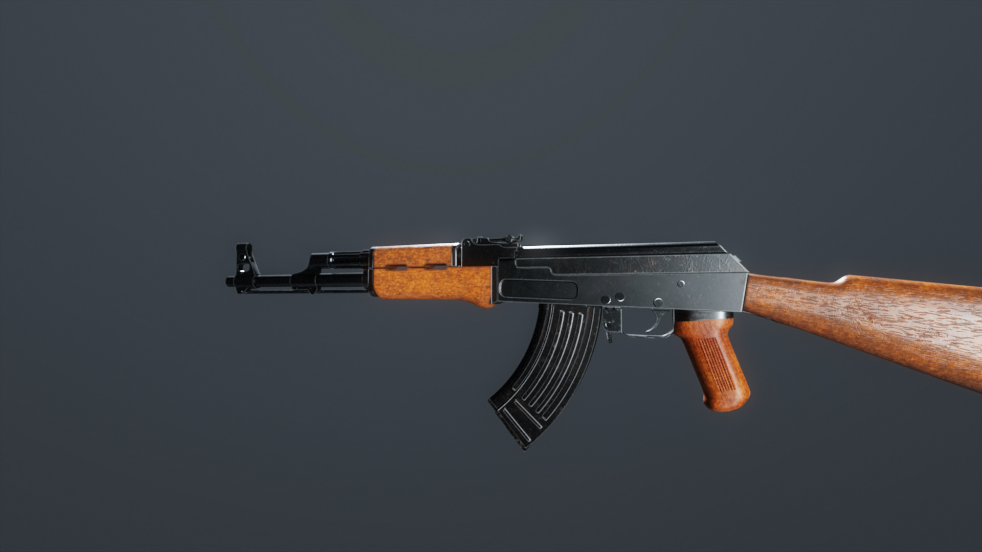 AK-47 Game Ready 3D Model Low-poly 3D model_4