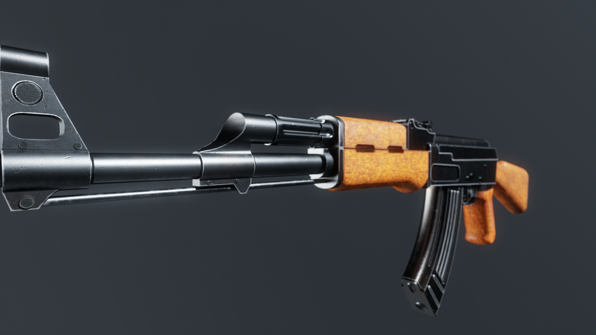 AK-47 Game Ready 3D Model Low-poly 3D model_3