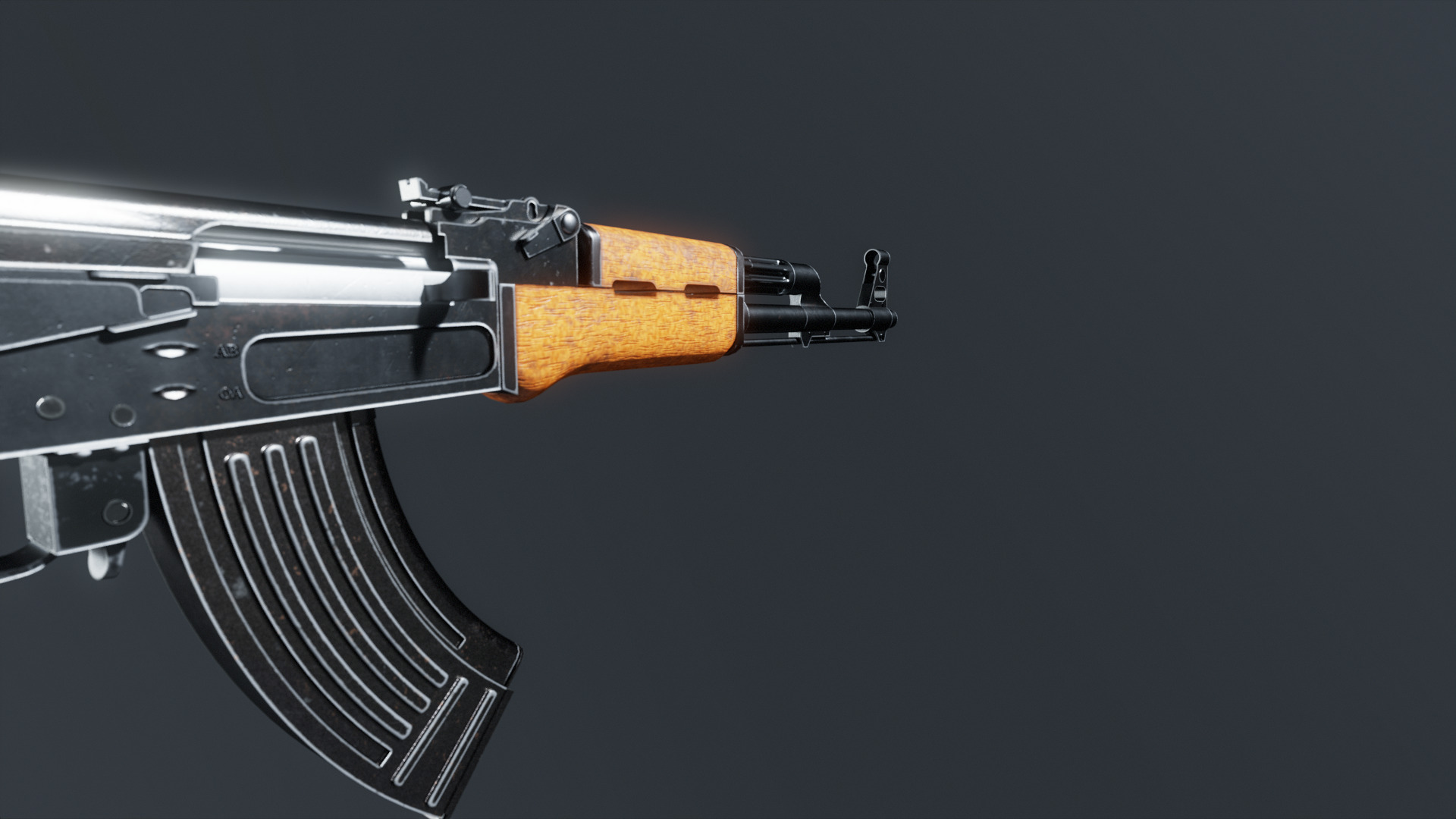AK-47 Game Ready 3D Model Low-poly 3D model_1