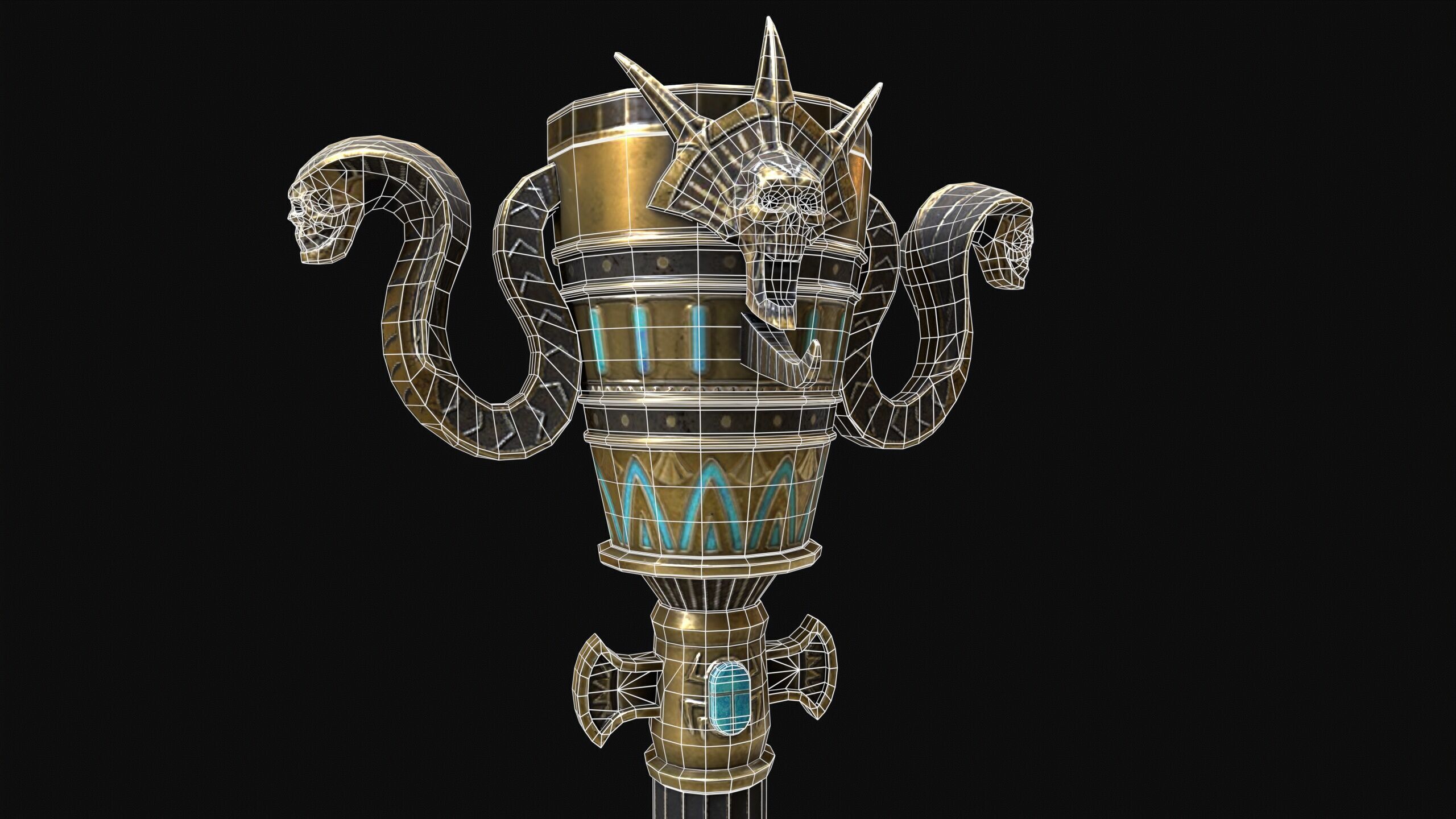 Egyptian Mace Low-poly 3D model_15