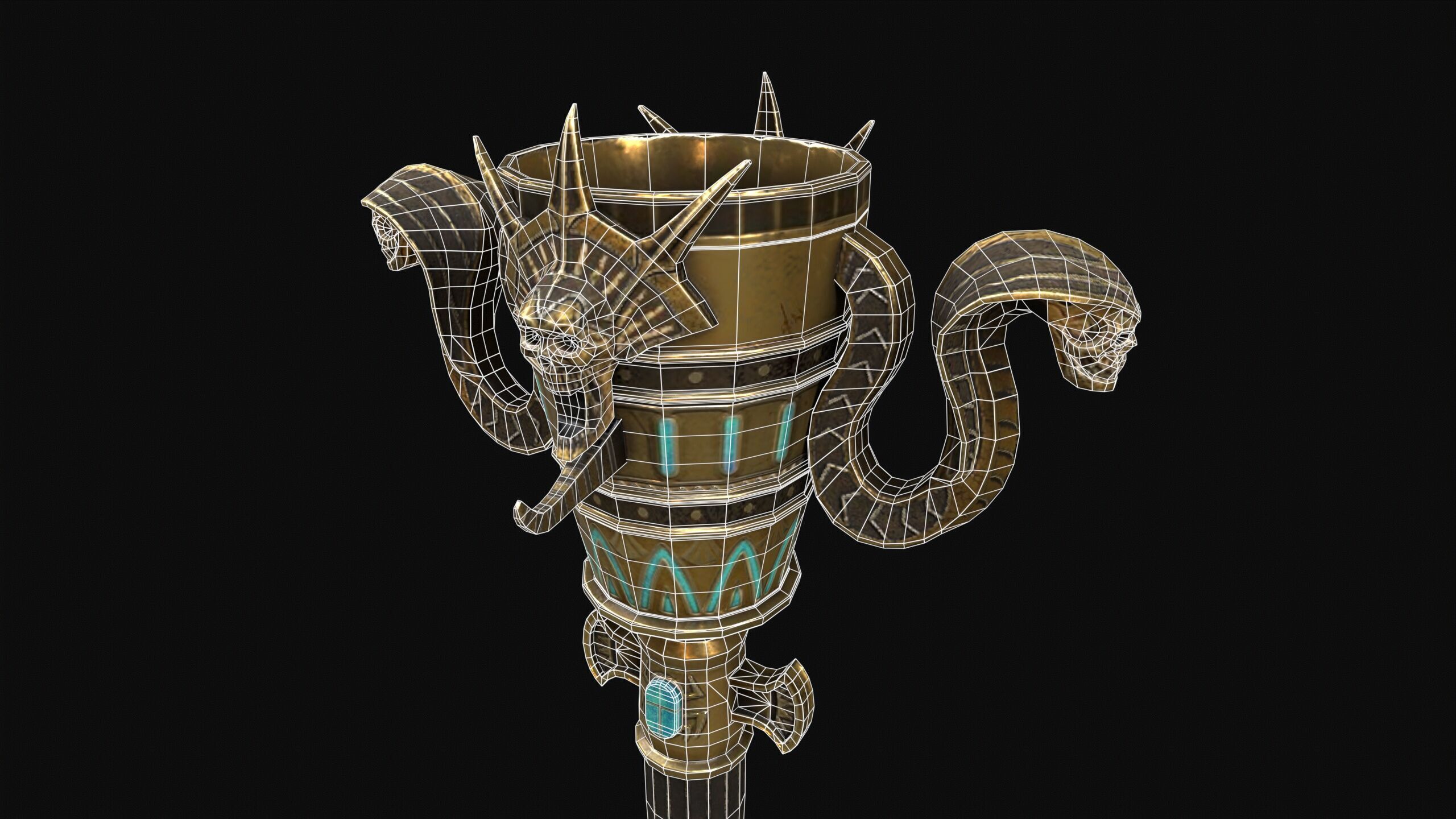 Egyptian Mace Low-poly 3D model_16