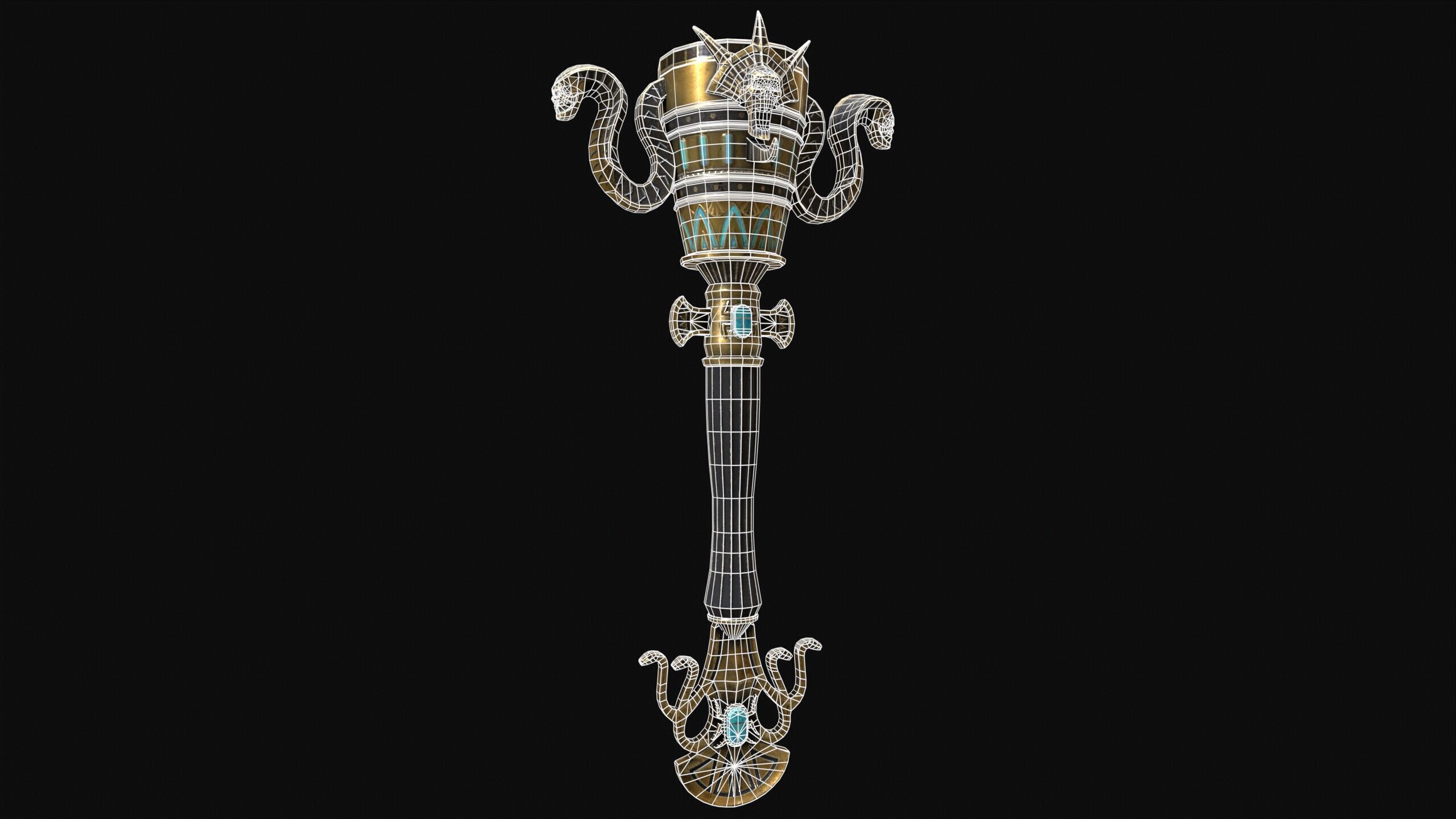 Egyptian Mace Low-poly 3D model_14