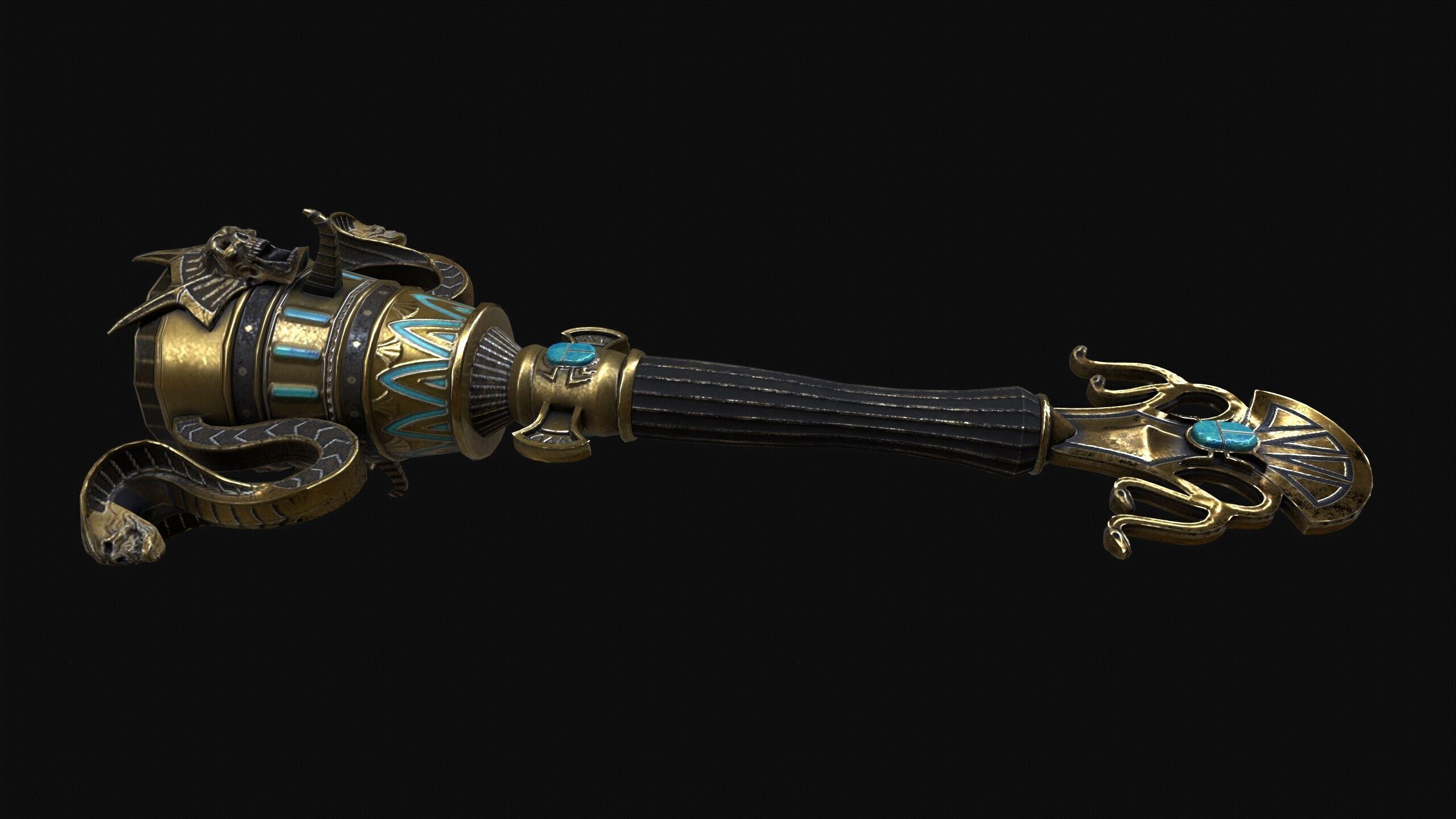 Egyptian Mace Low-poly 3D model_12