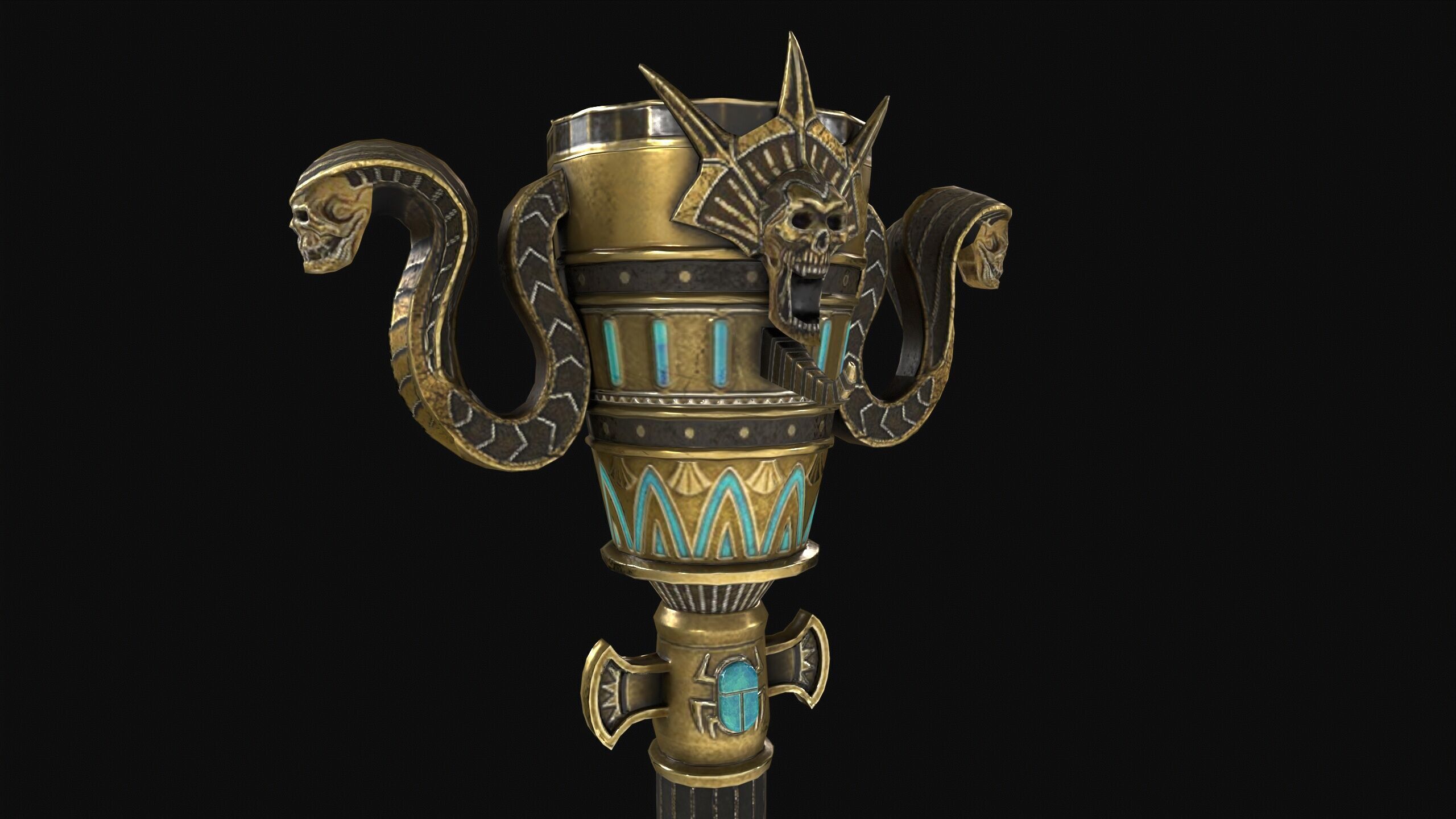 Egyptian Mace Low-poly 3D model_6