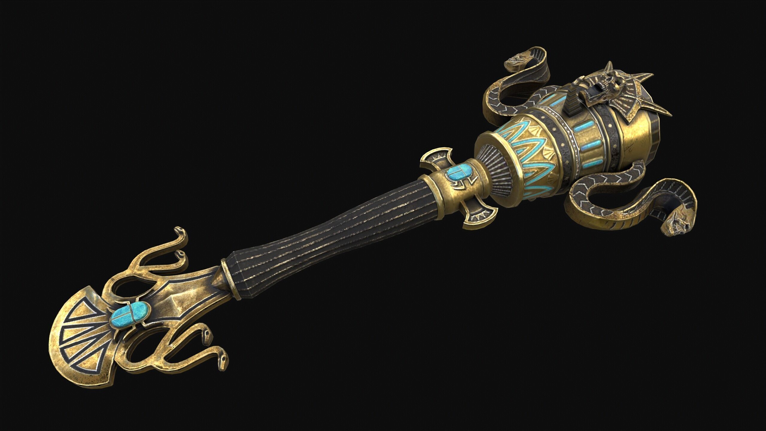 Egyptian Mace Low-poly 3D model_2