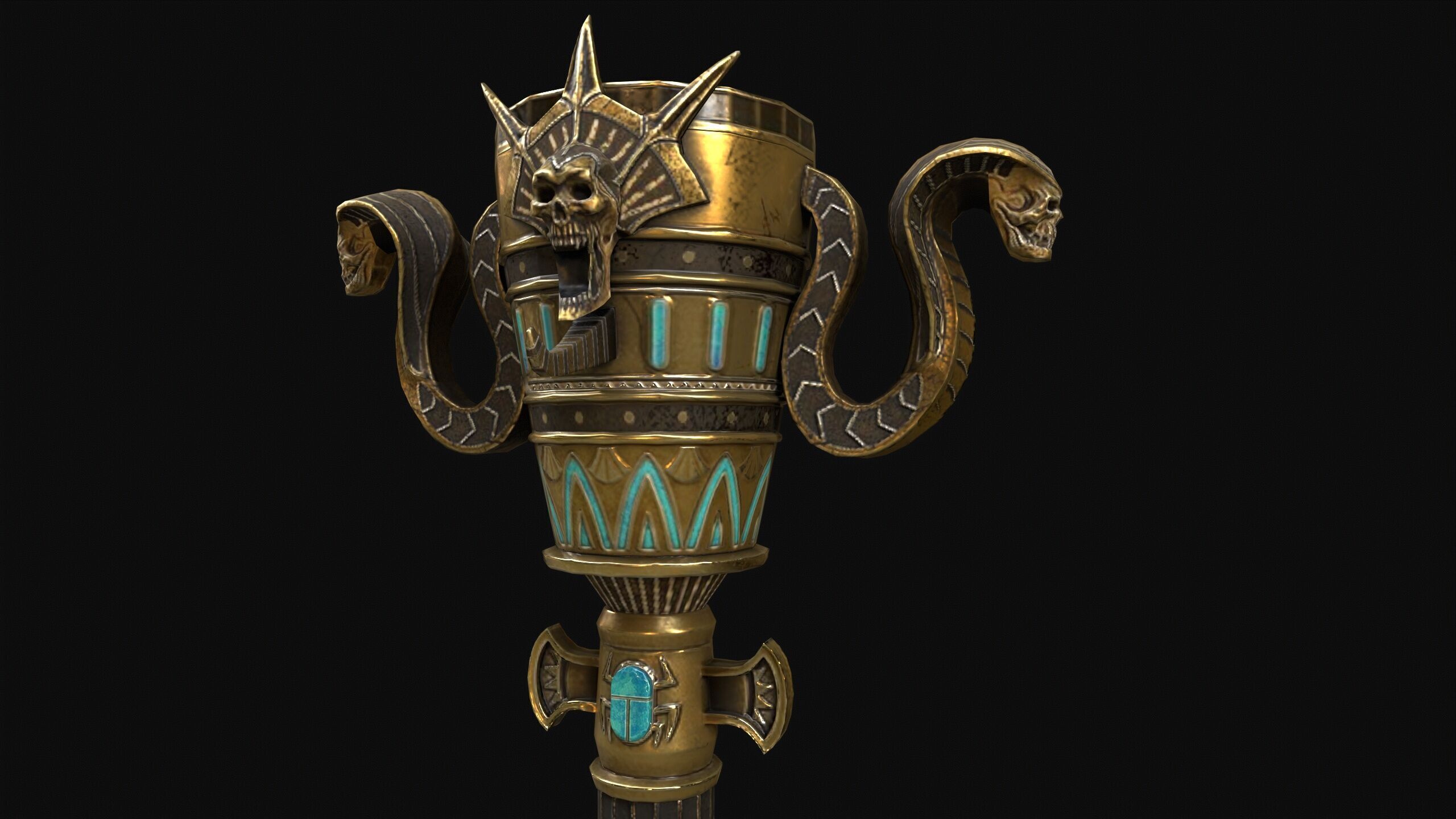 Egyptian Mace Low-poly 3D model_5