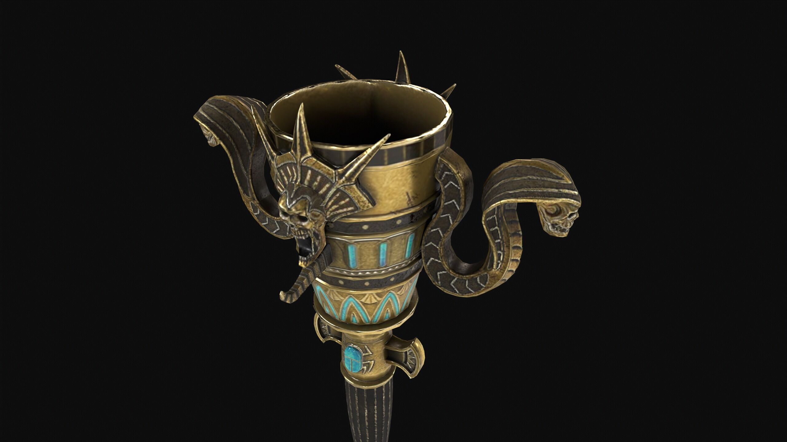 Egyptian Mace Low-poly 3D model_8