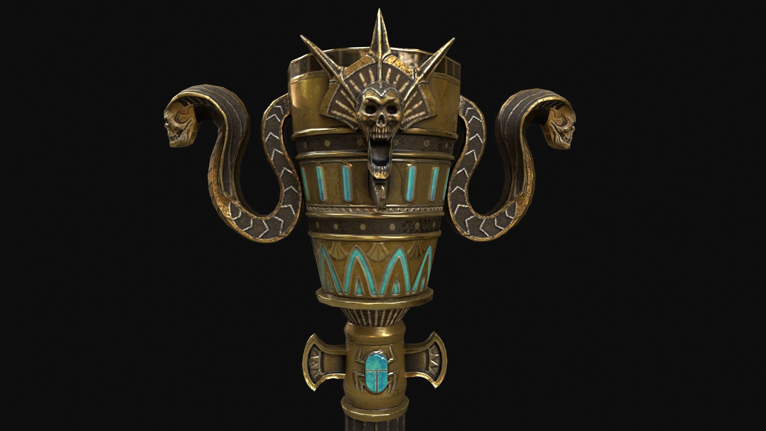 Egyptian Mace Low-poly 3D model_9