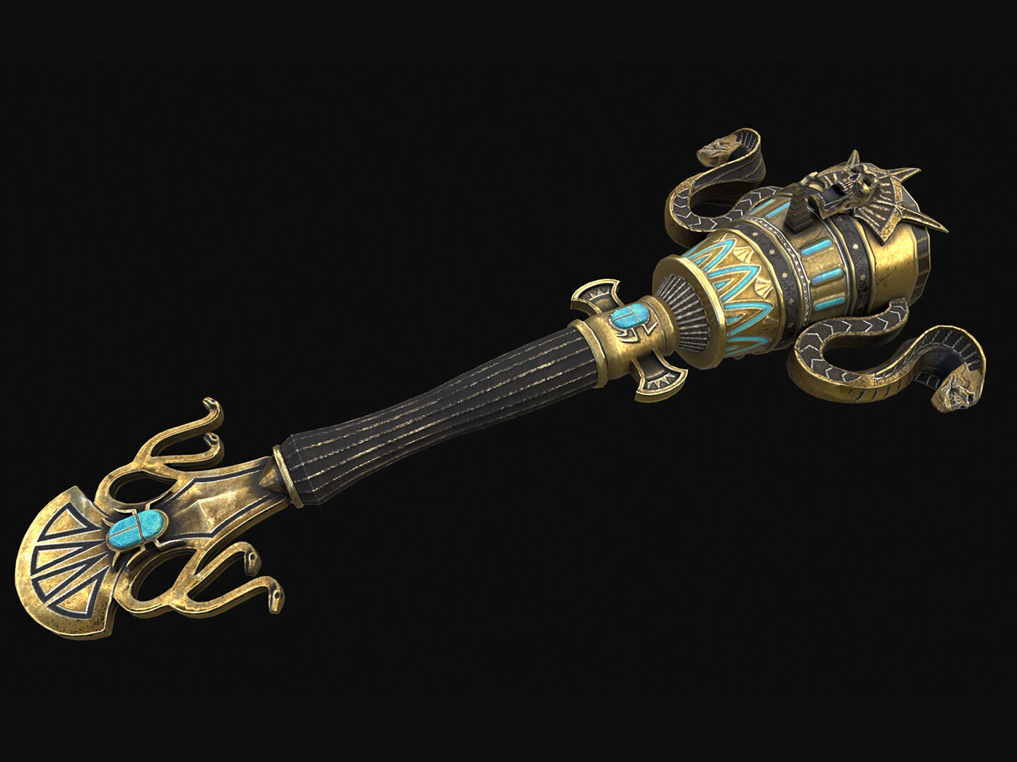 Egyptian Mace Low-poly 3D model_3