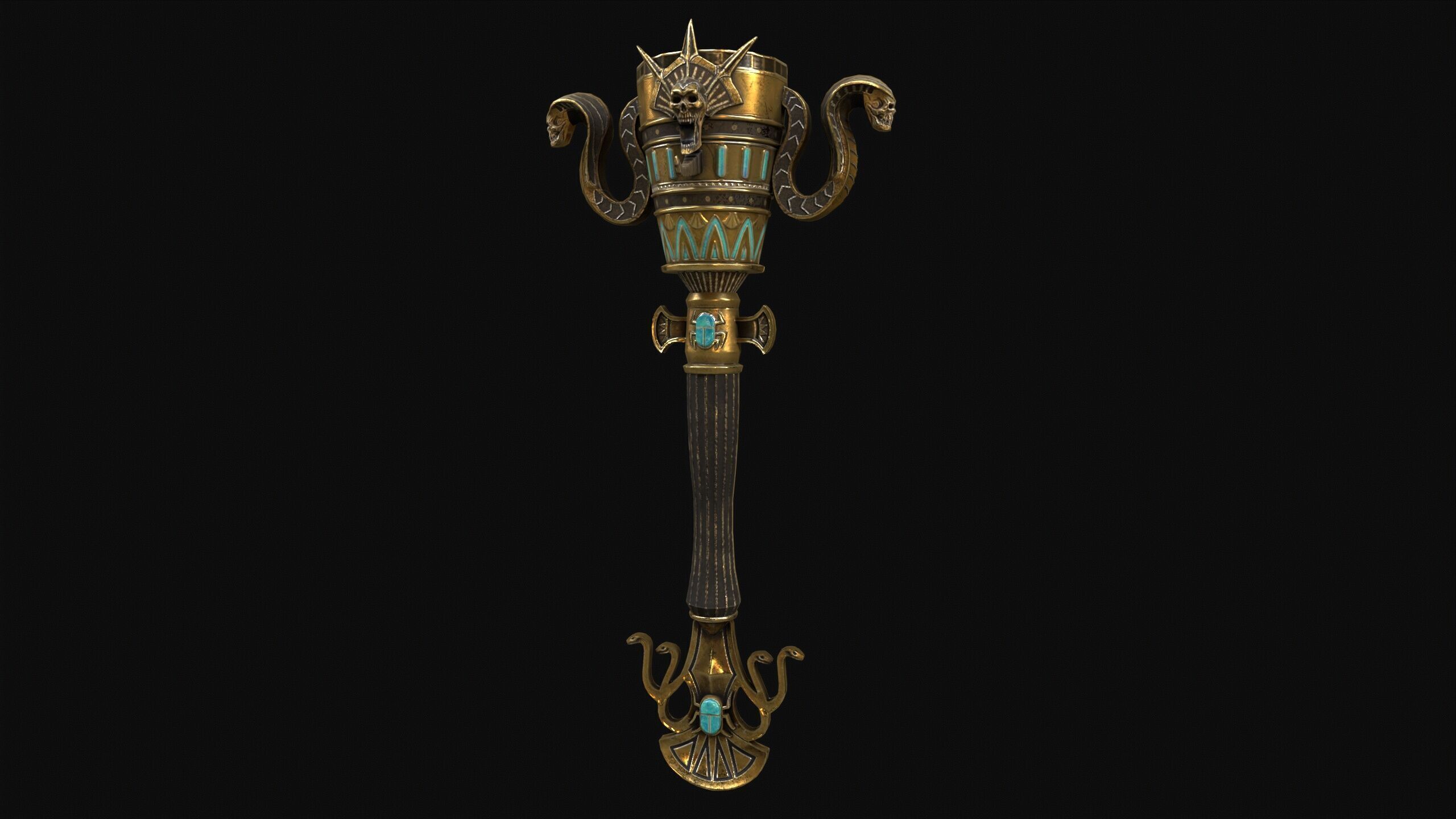 Egyptian Mace Low-poly 3D model_4