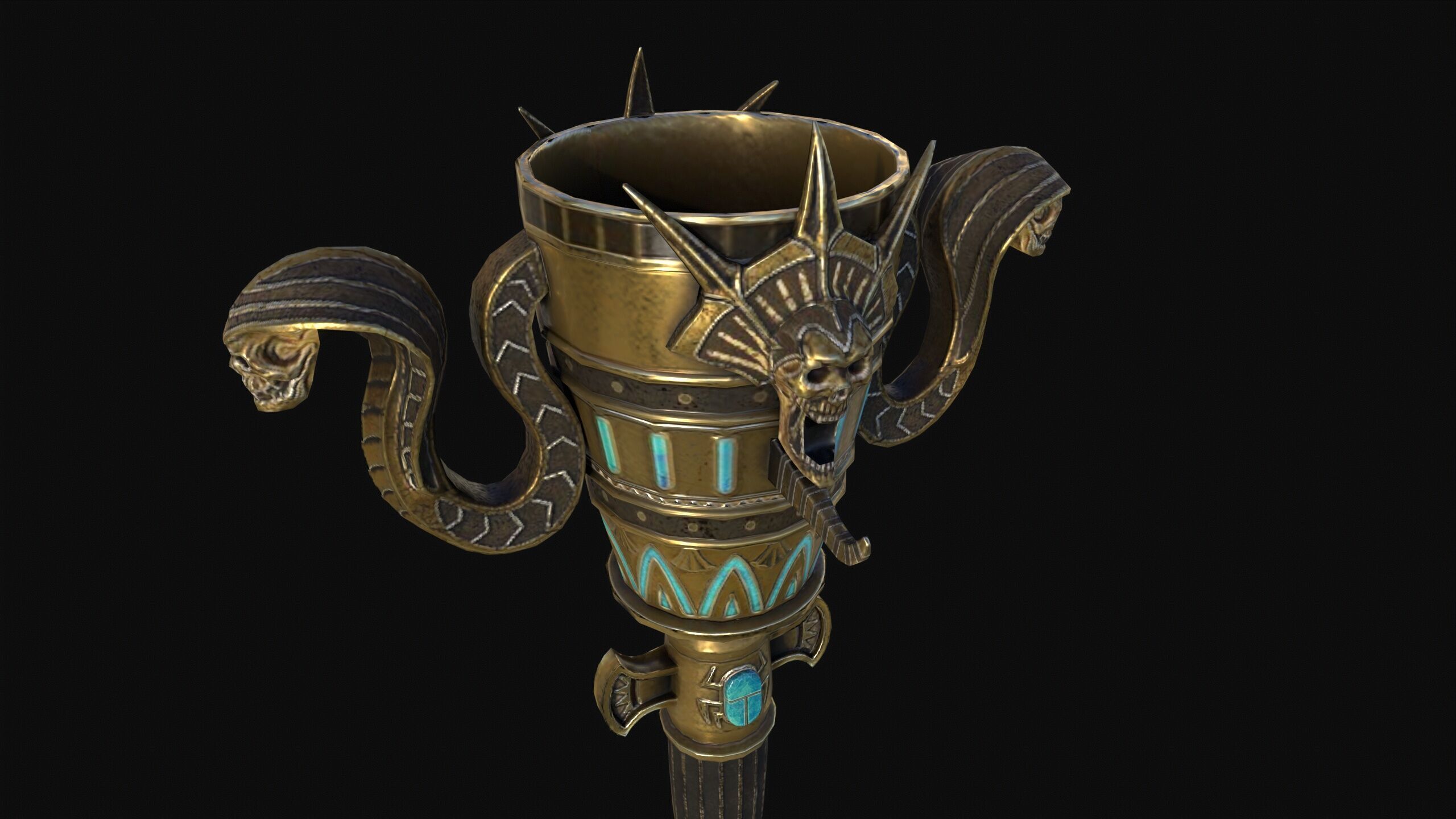 Egyptian Mace Low-poly 3D model_10