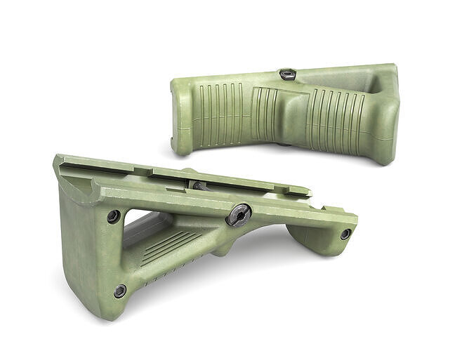 Magpul AFG-2 Angled Fore Grip OD Green Low-poly 3D model