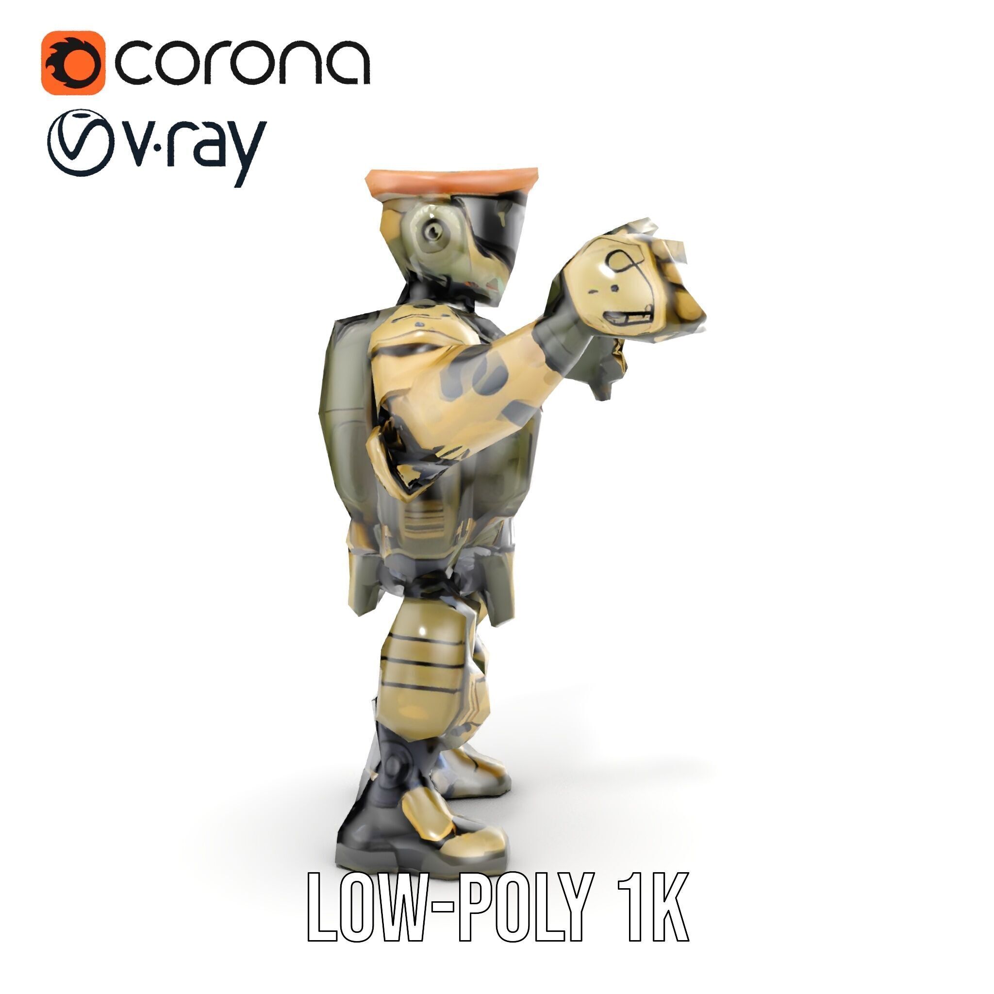 Military Robot Soldier Fully Rigged and Animated for Versati... Low-poly 3D model_7