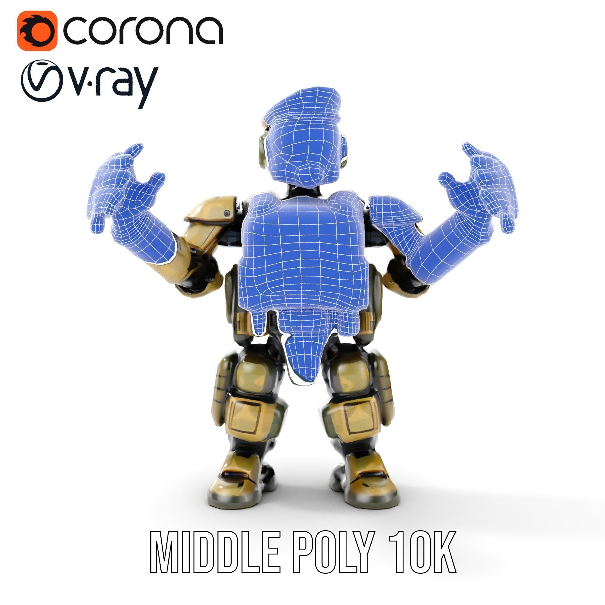 Military Robot Soldier Fully Rigged and Animated for Versati... Low-poly 3D model_31