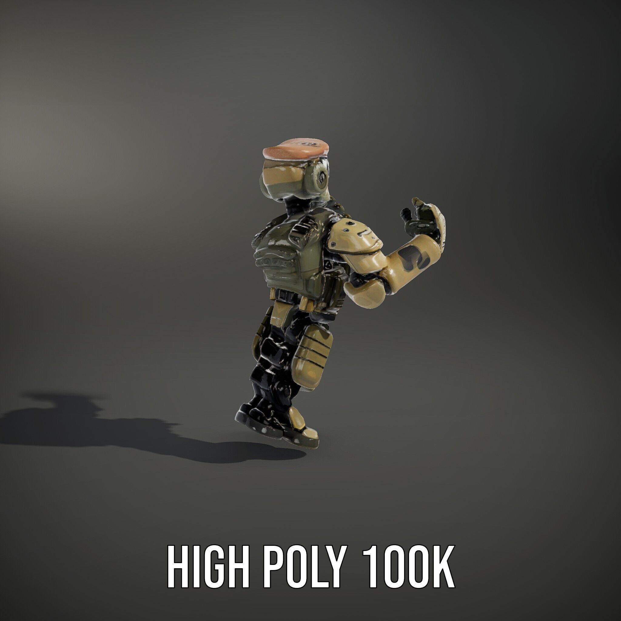 Military Robot Soldier Fully Rigged and Animated for Versati... Low-poly 3D model_11