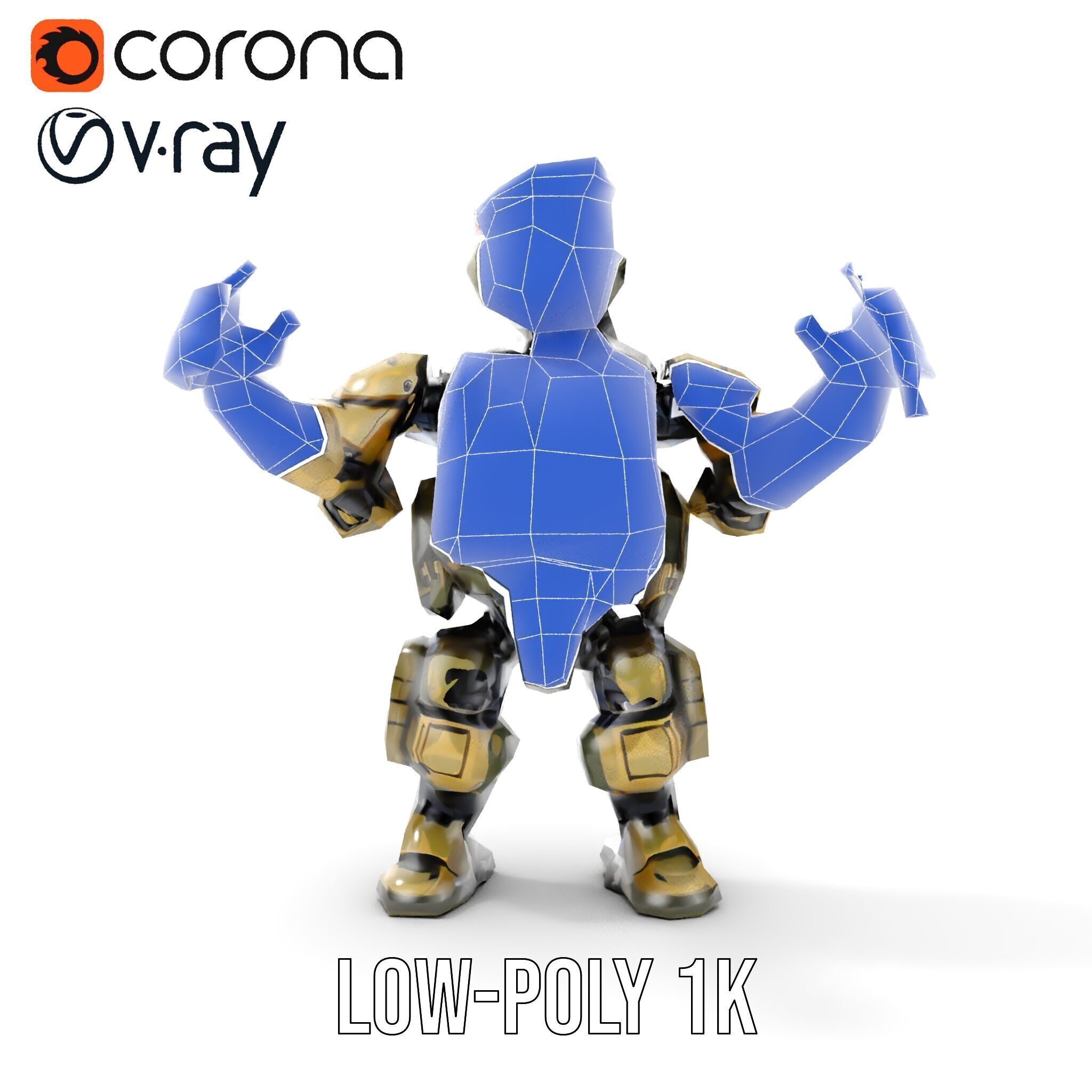 Military Robot Soldier Fully Rigged and Animated for Versati... Low-poly 3D model_32