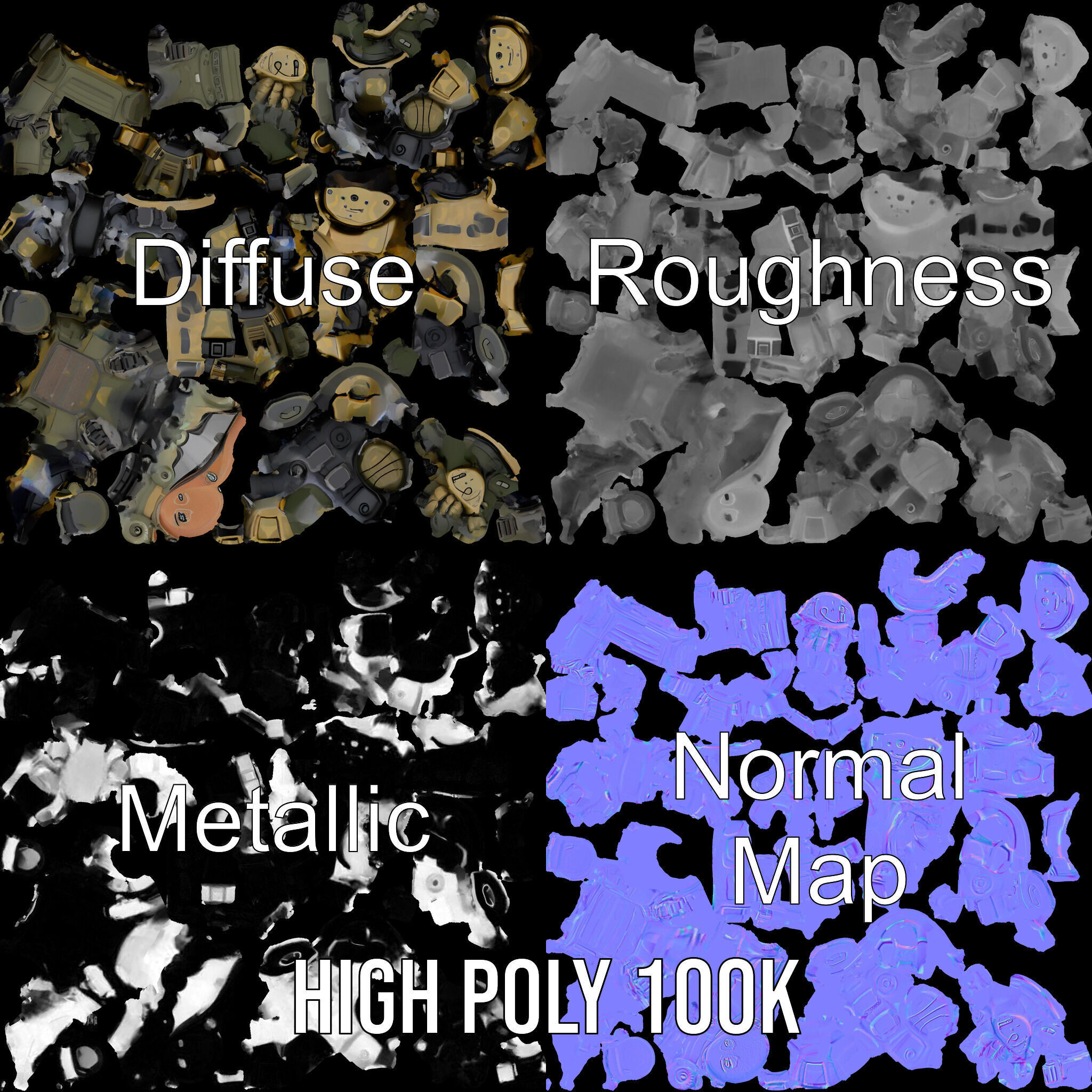 Military Robot Soldier Fully Rigged and Animated for Versati... Low-poly 3D model_3