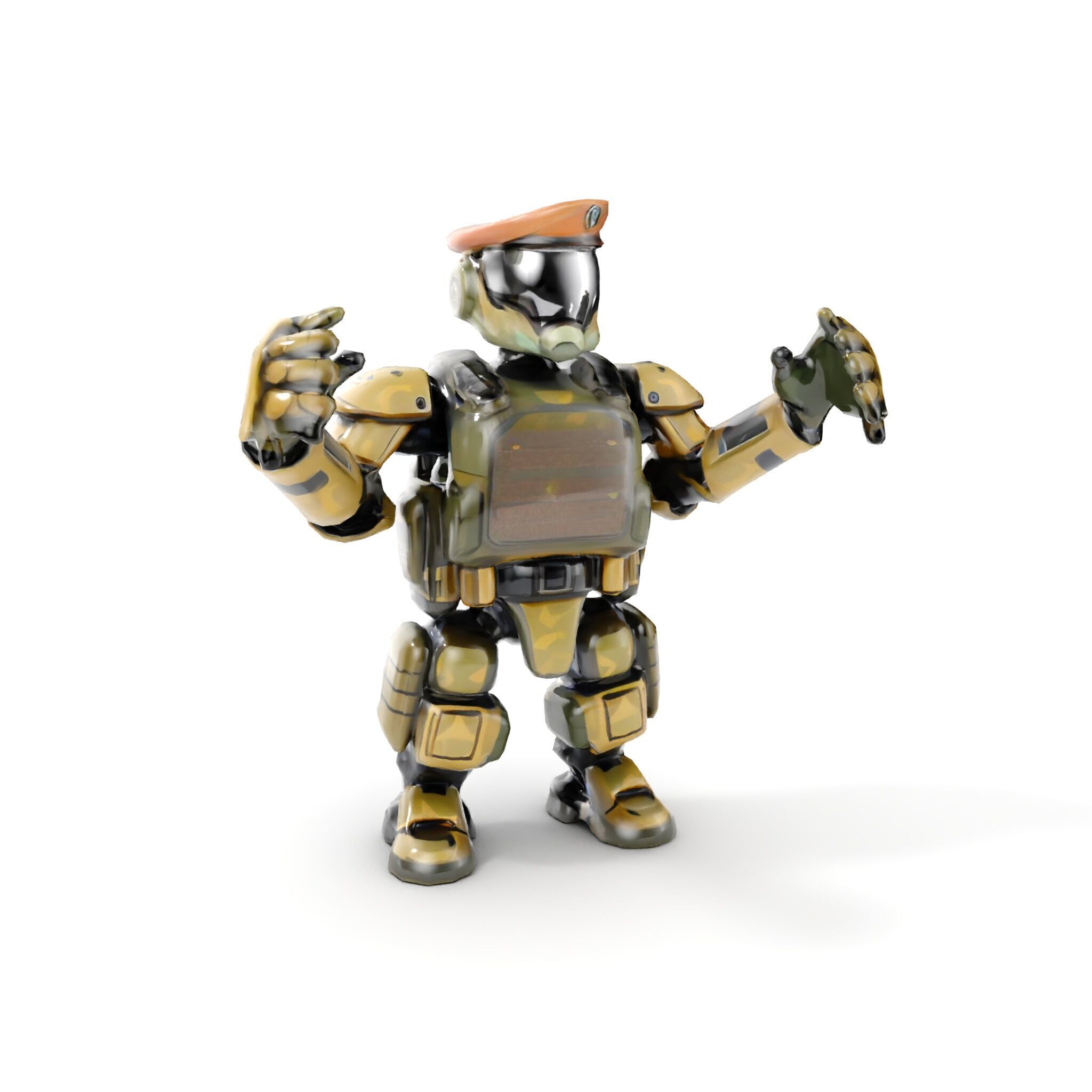 Military Robot Soldier Fully Rigged and Animated for Versati... Low-poly 3D model_17
