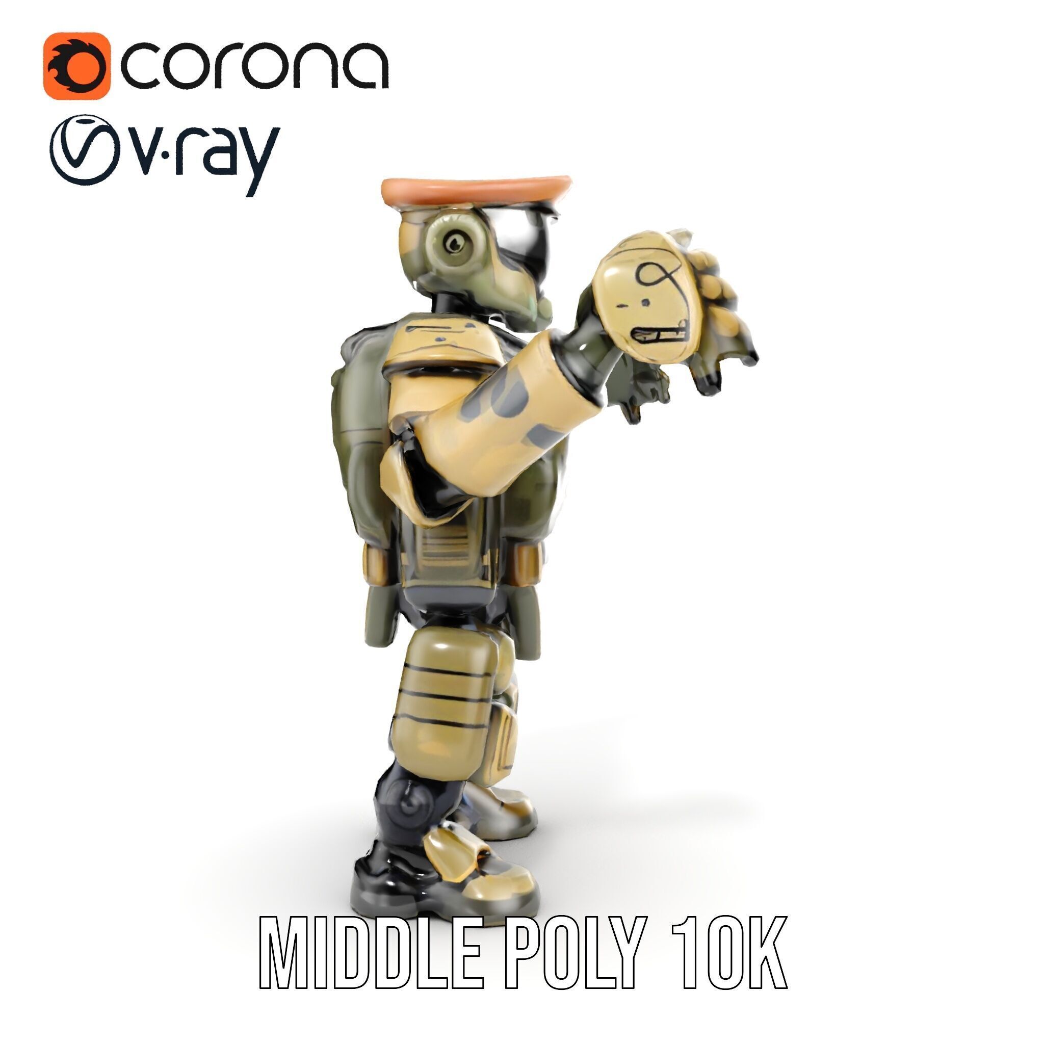 Military Robot Soldier Fully Rigged and Animated for Versati... Low-poly 3D model_25