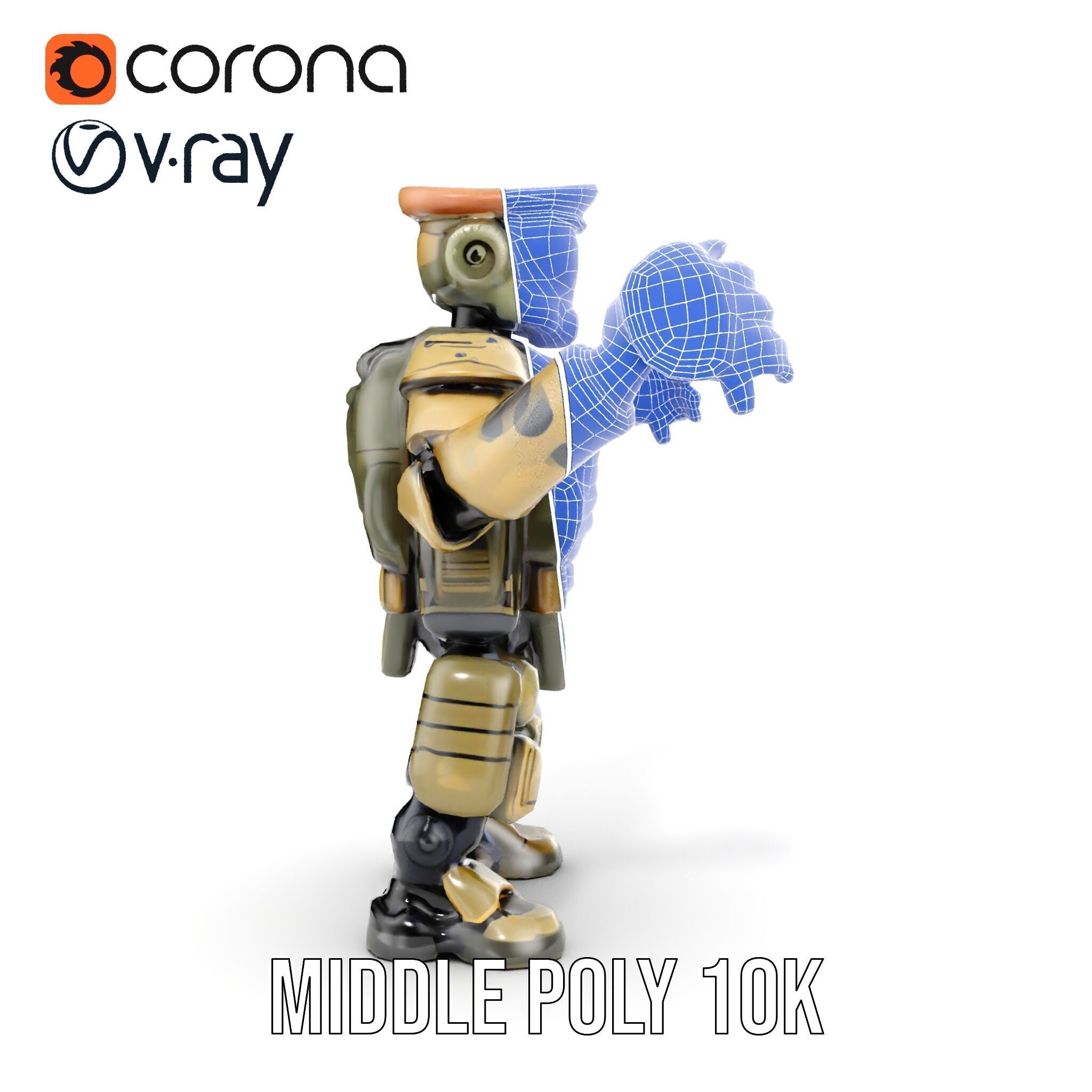 Military Robot Soldier Fully Rigged and Animated for Versati... Low-poly 3D model_34