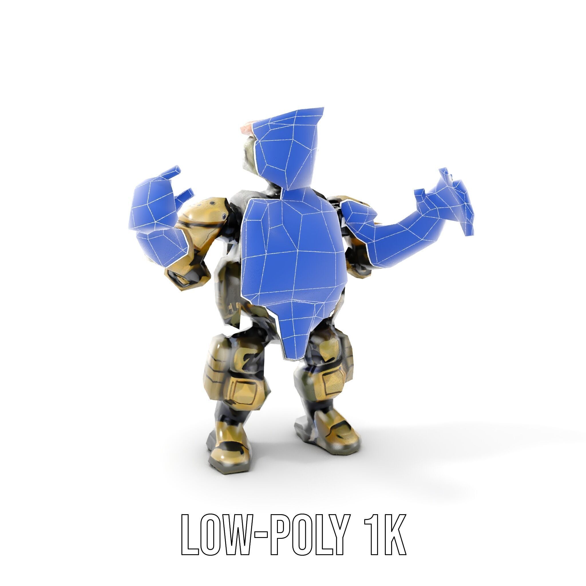 Military Robot Soldier Fully Rigged and Animated for Versati... Low-poly 3D model_20