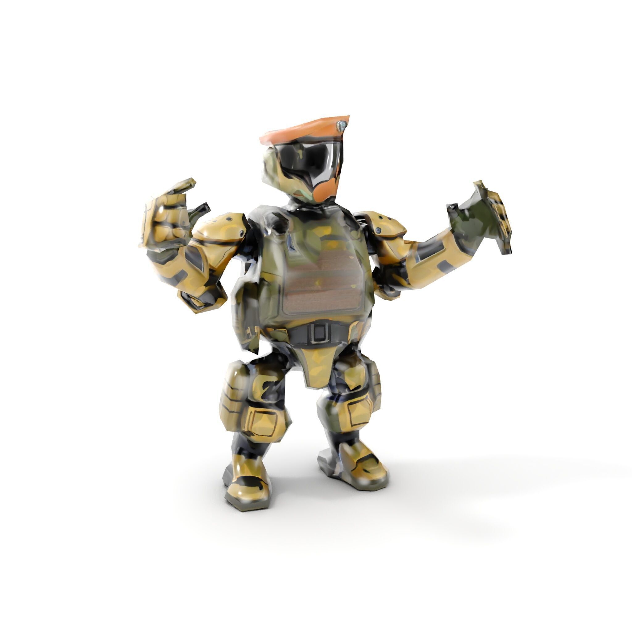 Military Robot Soldier Fully Rigged and Animated for Versati... Low-poly 3D model_10