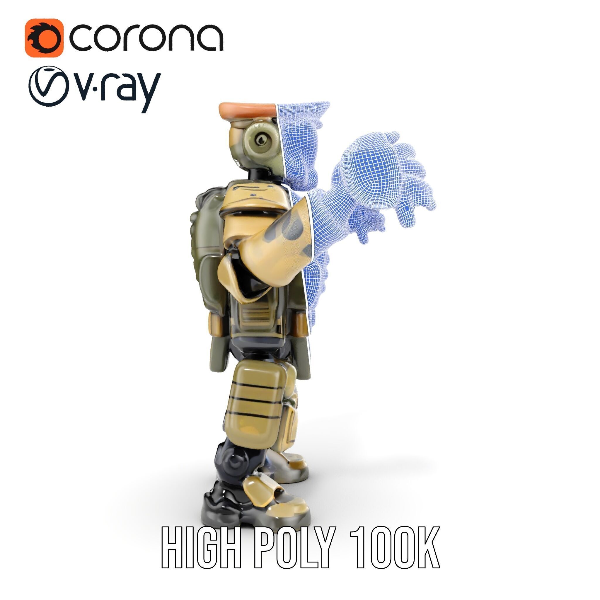 Military Robot Soldier Fully Rigged and Animated for Versati... Low-poly 3D model_33